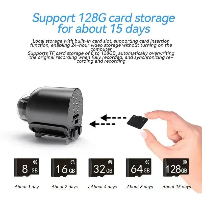 Mini Camera Wireless 1080P security camera with night vision and motion detection for home and office surveillance