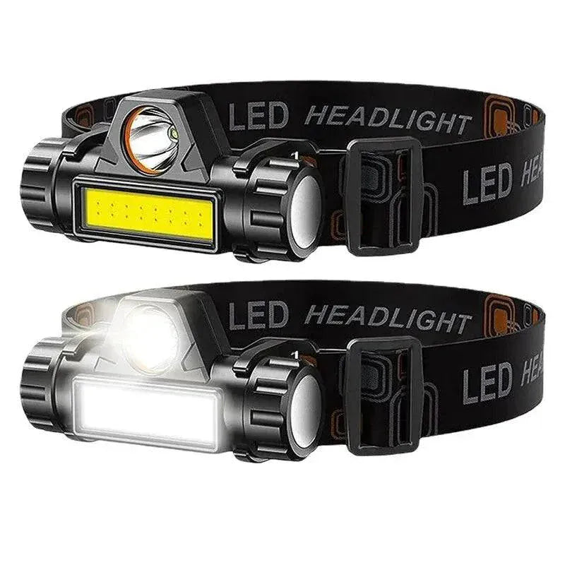 Rechargeable COB LED USB headlamp with strong magnetic base and waterproof design for outdoor use