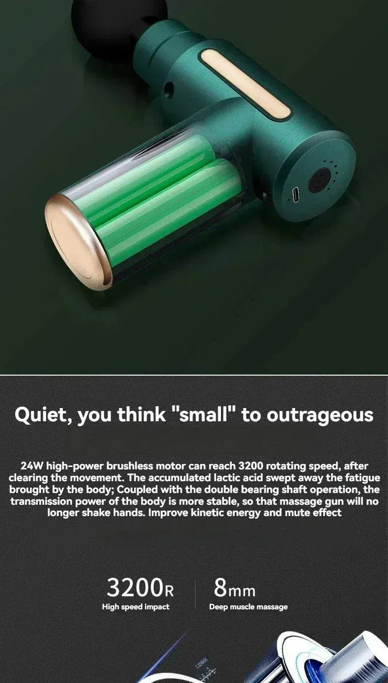 Compact USB mini massage gun for muscle relief and deep tissue relaxation