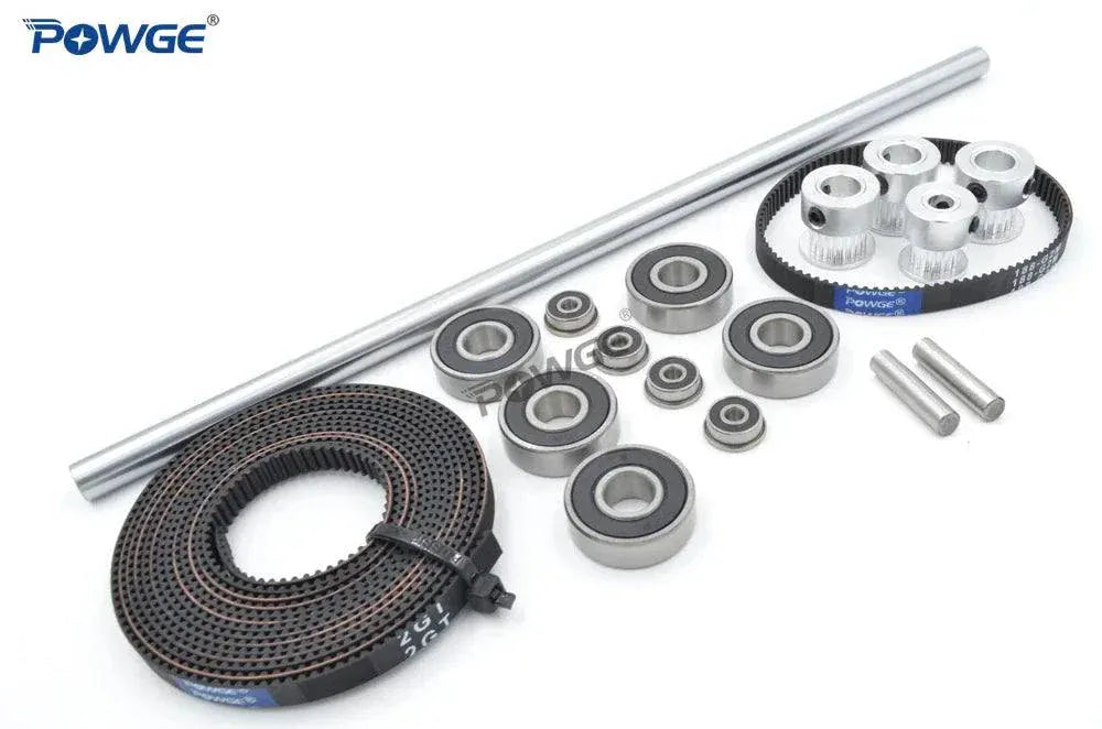 POWGE GT 2GT Timing Belt Pulley with shaft bearing for Creality Ender 3/Pro and CR10 3D printer motion kit