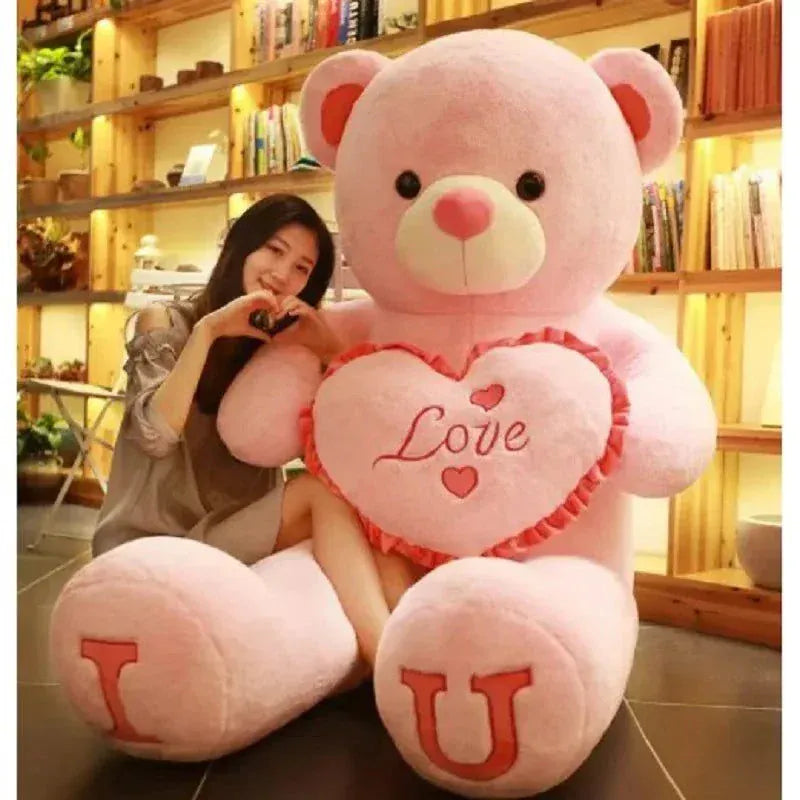 80-100cm big LOVE plush toy bear valentine day gift for girlfriends and partners