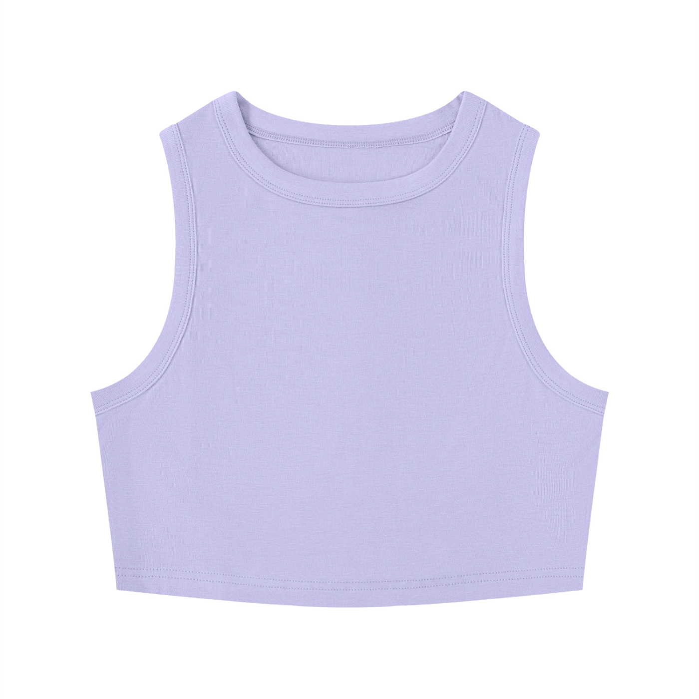 Women’s tight crewneck crop tank top in ribbed, sleeveless bodycon design