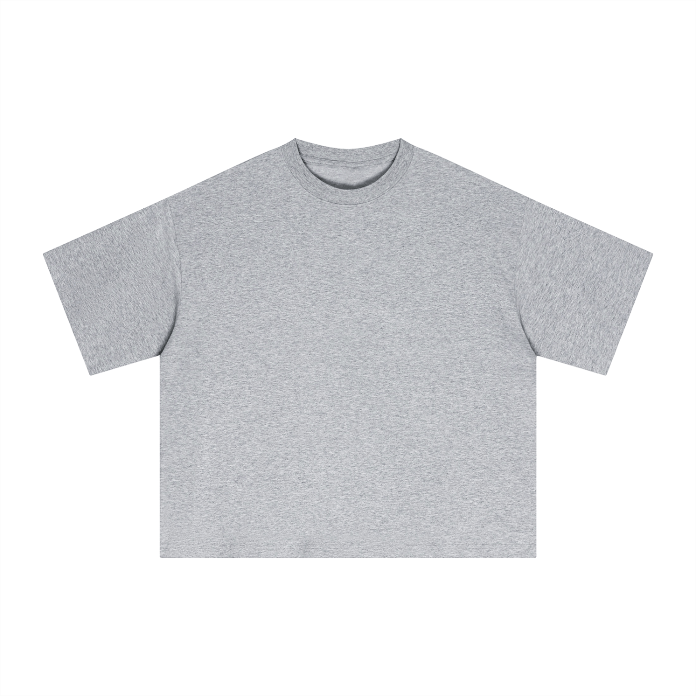 Essential Sorona Boxy T-Shirt in gray with a boxy fit and round neck, made from cotton and Sorona blend fabric.