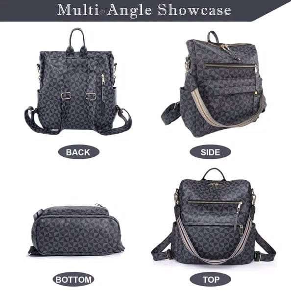 Stylish women's university shoulder bag with convertible straps and spacious synthetic leather design