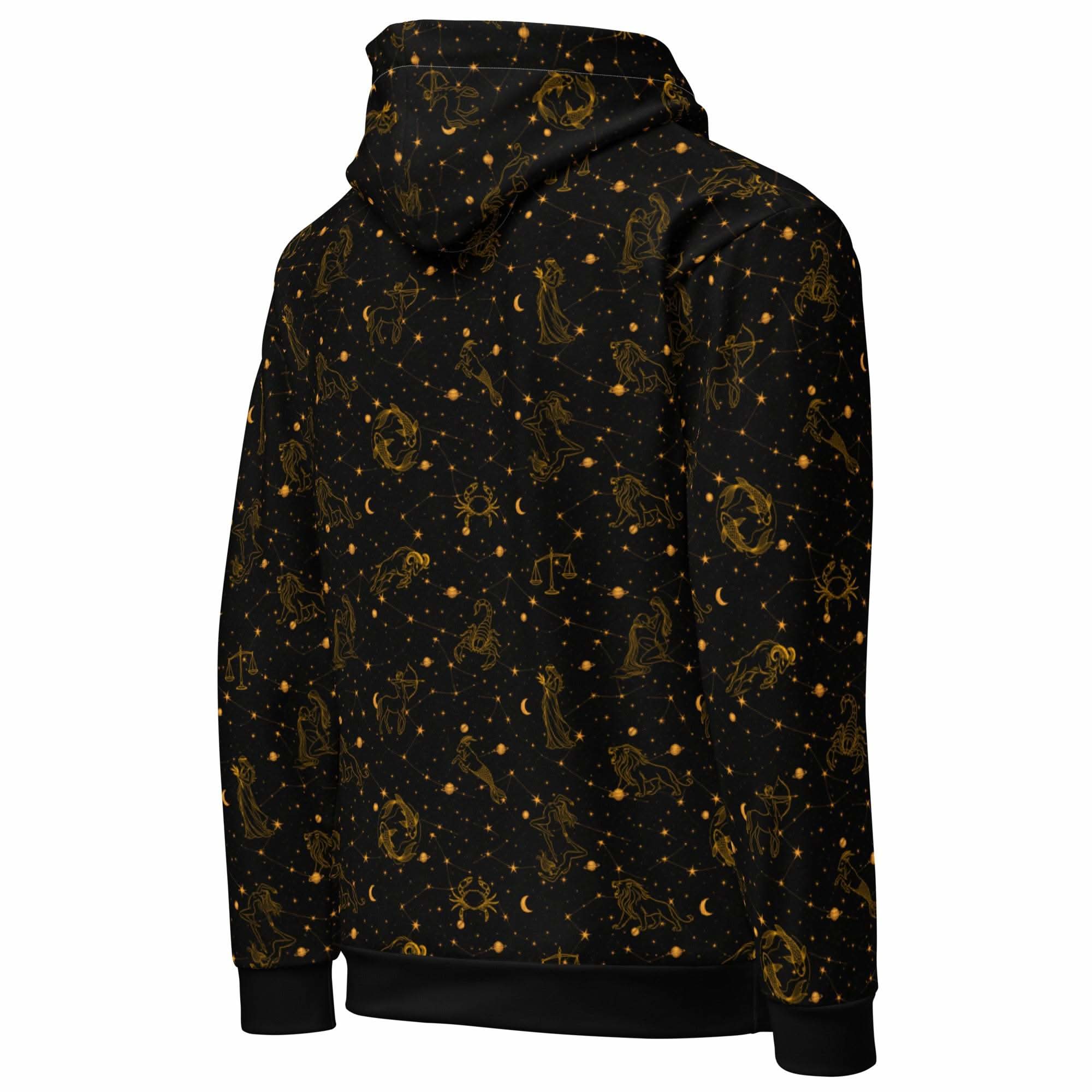 Blue Zodiac Constellation hoodie unisex cotton pullover with celestial print