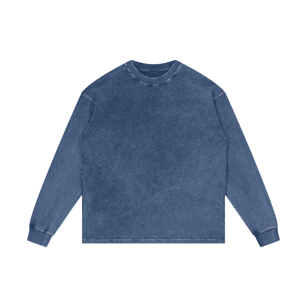 Unisex oversized acid wash long sleeve cotton t-shirt with vintage-inspired casual style