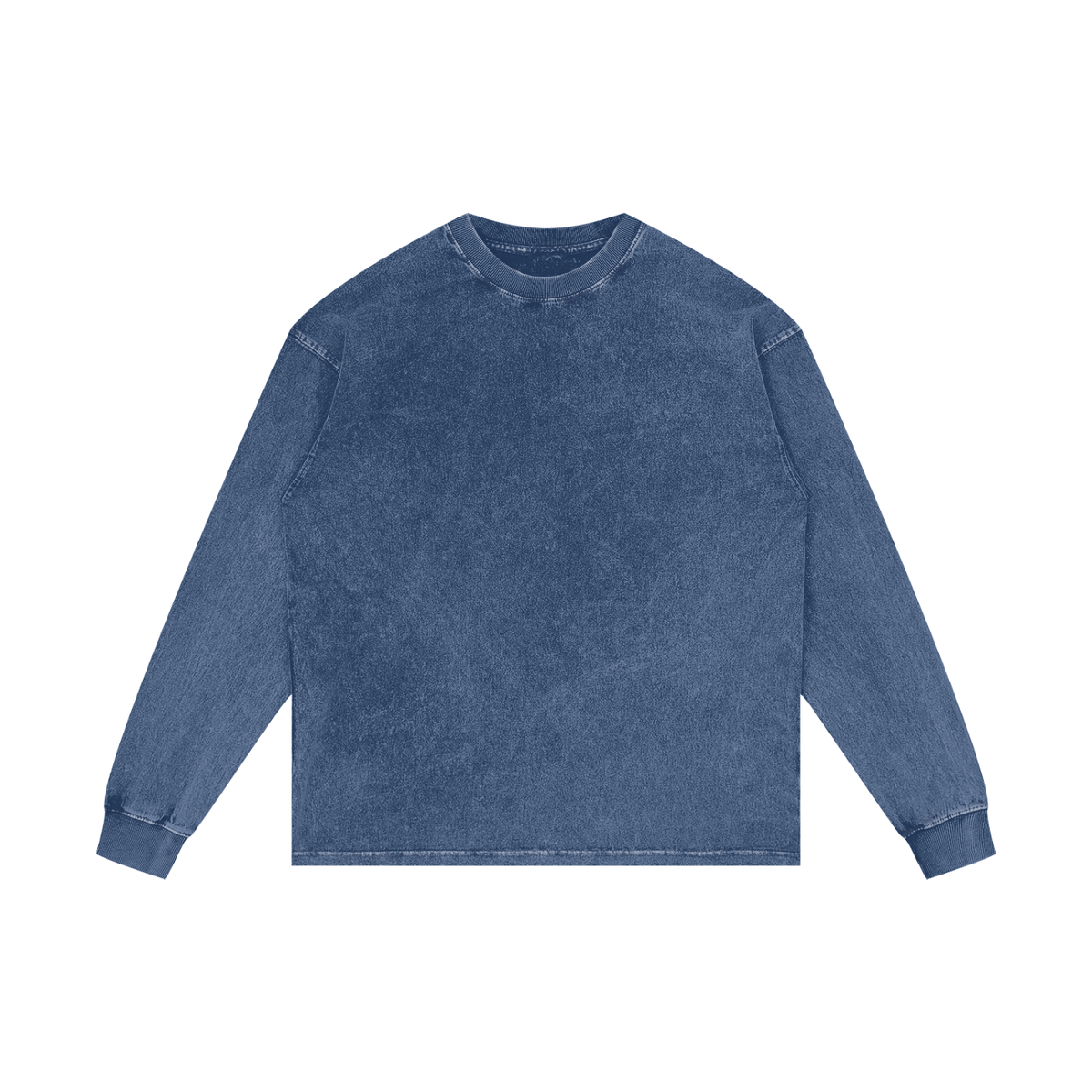 Unisex oversized acid wash long sleeve cotton t-shirt with vintage-inspired casual style