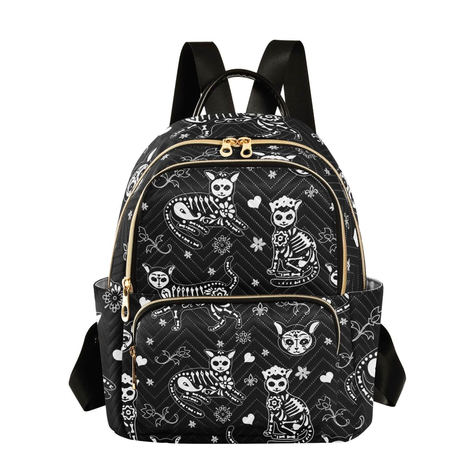 Chic Cat Motif Women Backpack with stylish cat design for casual and practical use