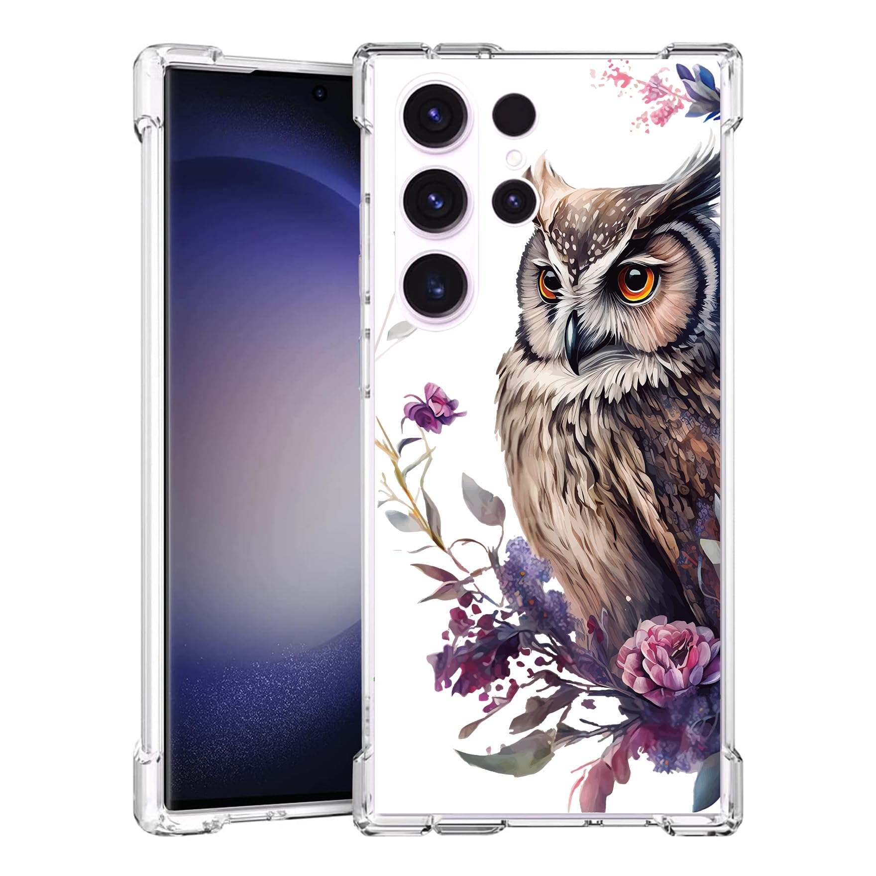 Samsung S24 Ultra Owl-Embossed Clear TPU Case