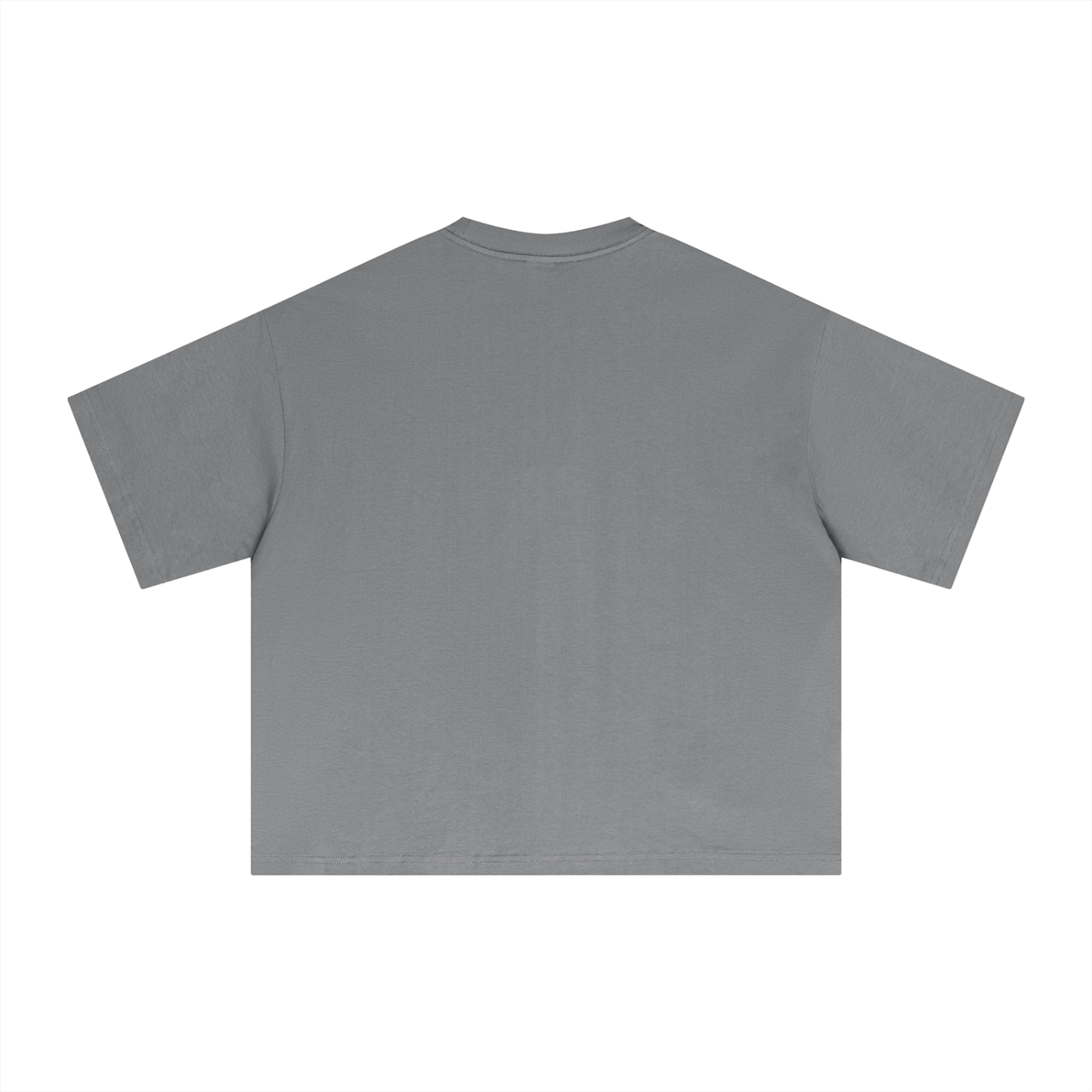 Essential Sorona Boxy T-Shirt unisex grey cotton blend short sleeve casual top back view