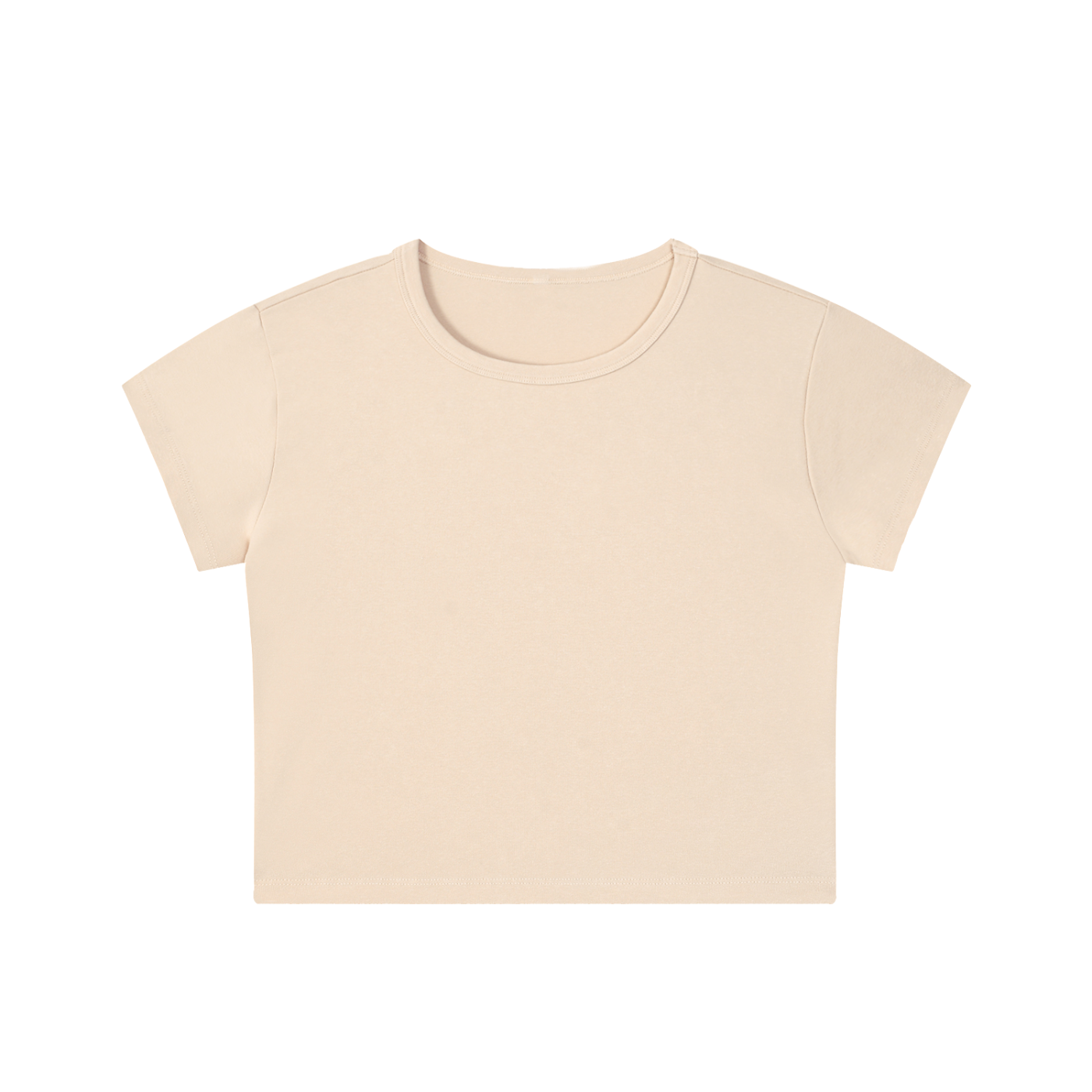 Women's snow washed crop top with vintage finish and soft cotton-spandex fabric