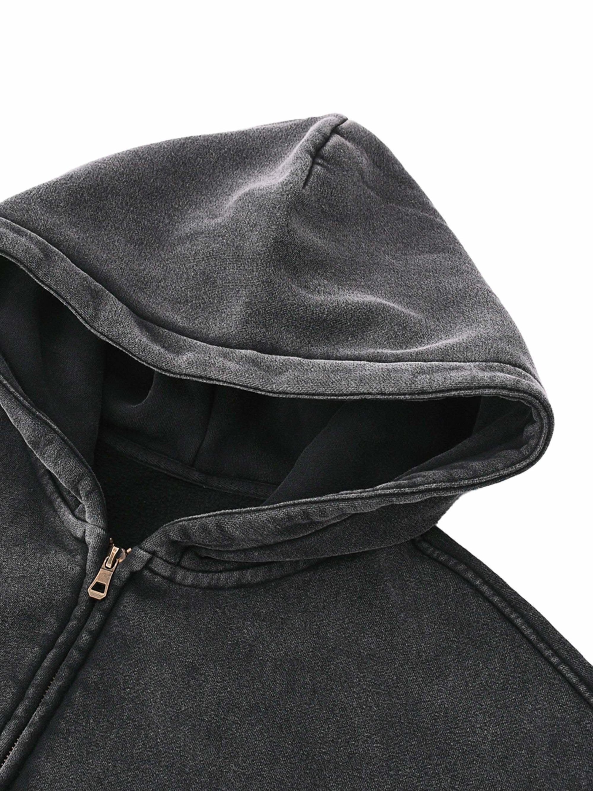 Zip-Through Boxy Fleece Hoodie | Oversized Unisex Streetwear Zip Hoodie