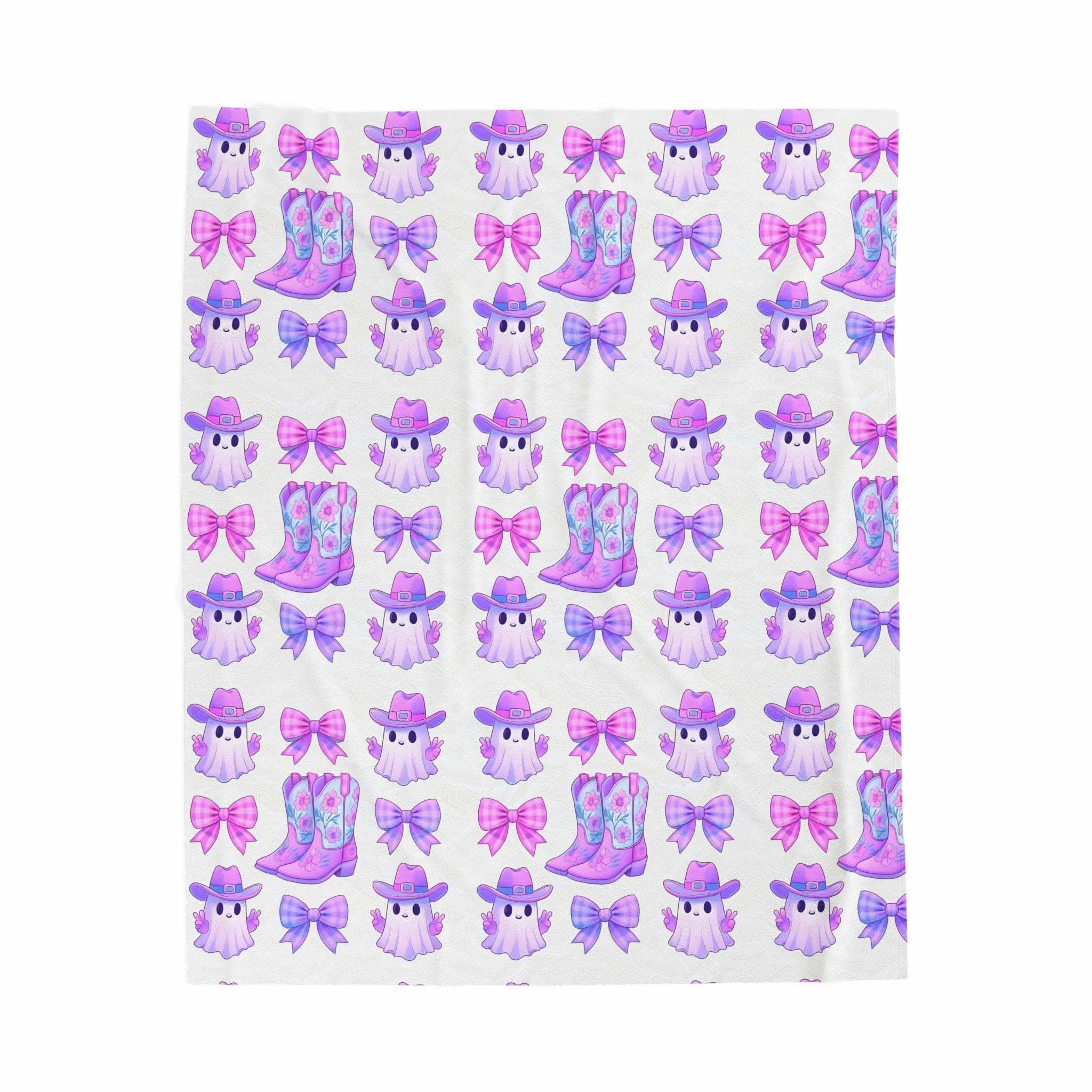 Pink and Purple Ghost Soft Plush Throw Blanket - TeninoVentures