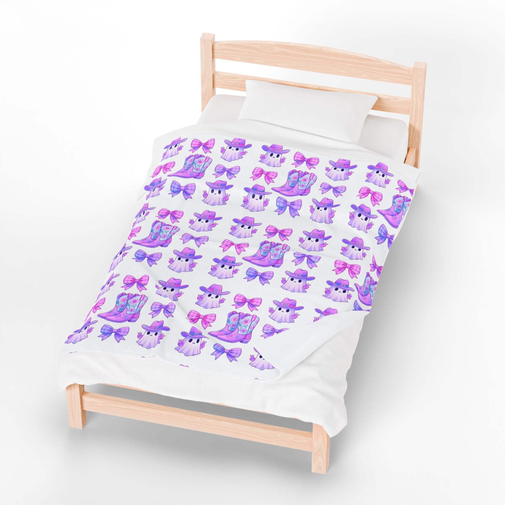 Pink and Purple Ghost Soft Plush Throw Blanket - TeninoVentures