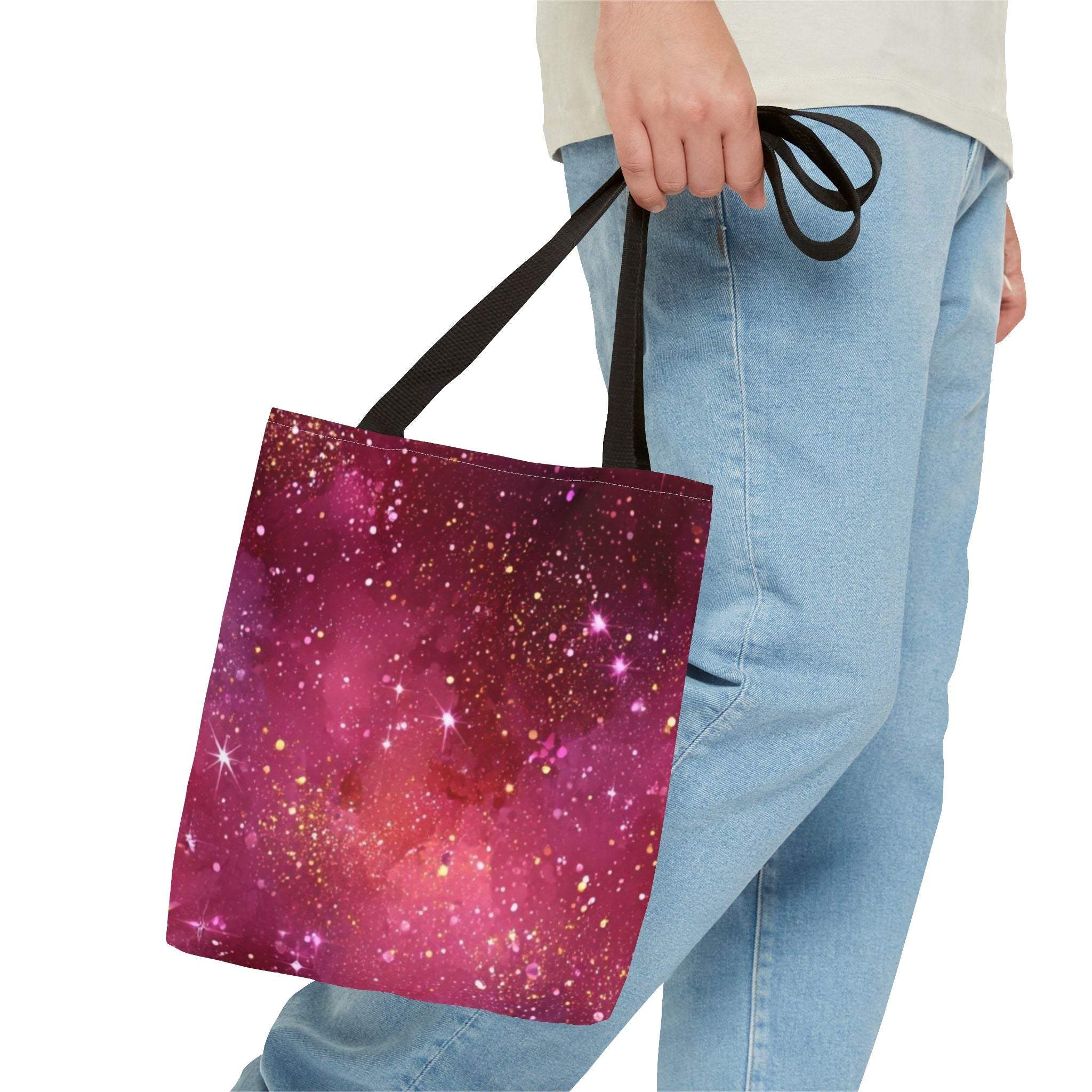 Bratcore Glittery Pink Polyester Tote Bag - Durable Statement - TeninoVentures