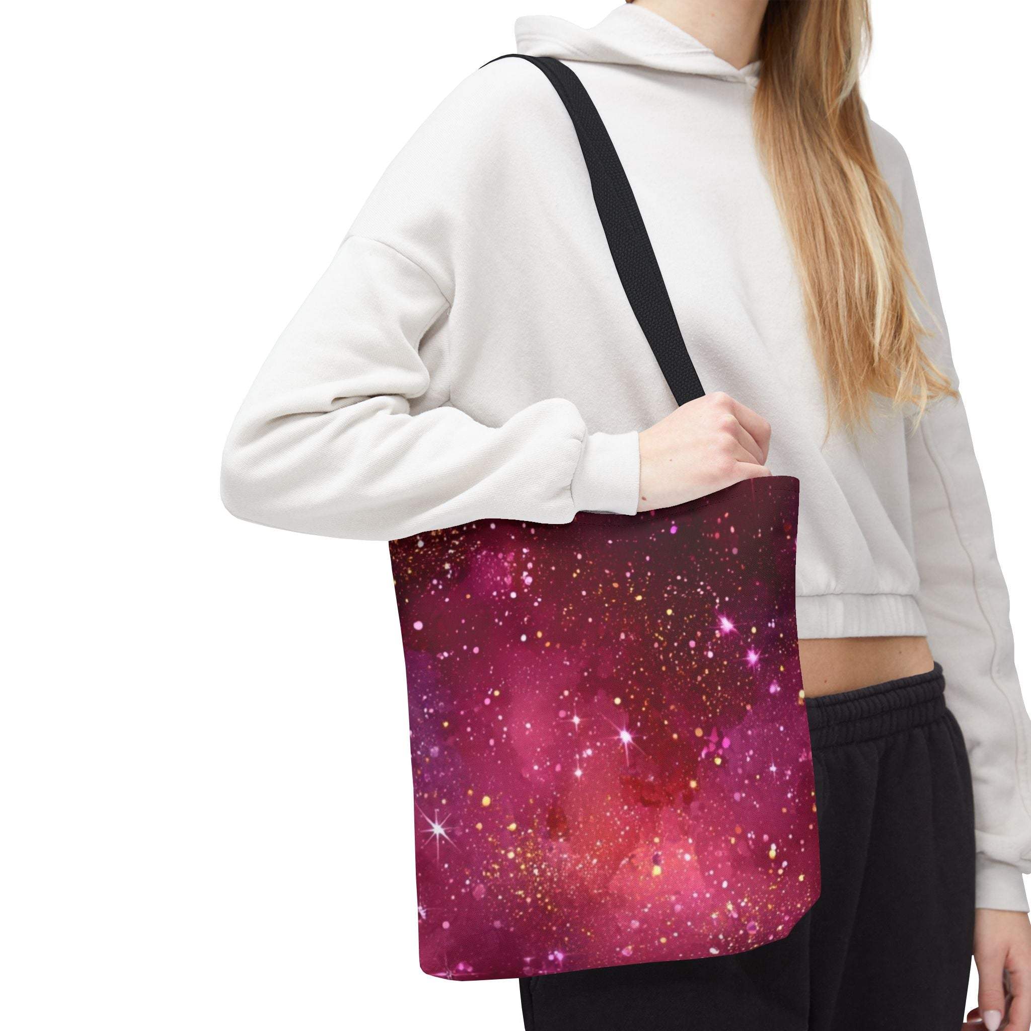 Bratcore Glittery Pink Polyester Tote Bag - Durable Statement - TeninoVentures