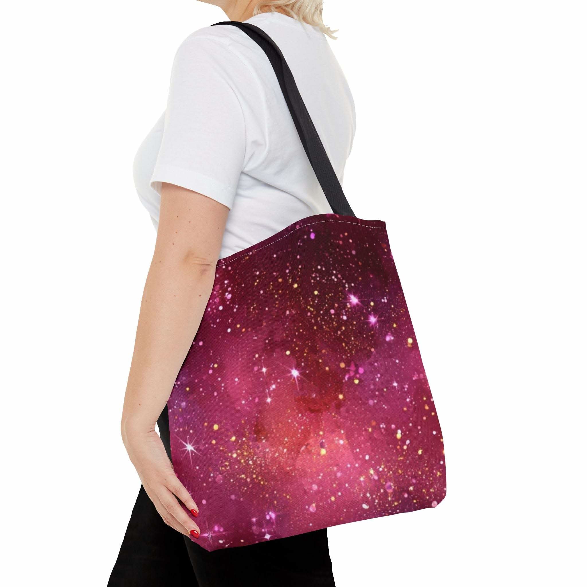 Bratcore Glittery Pink Polyester Tote Bag - Durable Statement - TeninoVentures