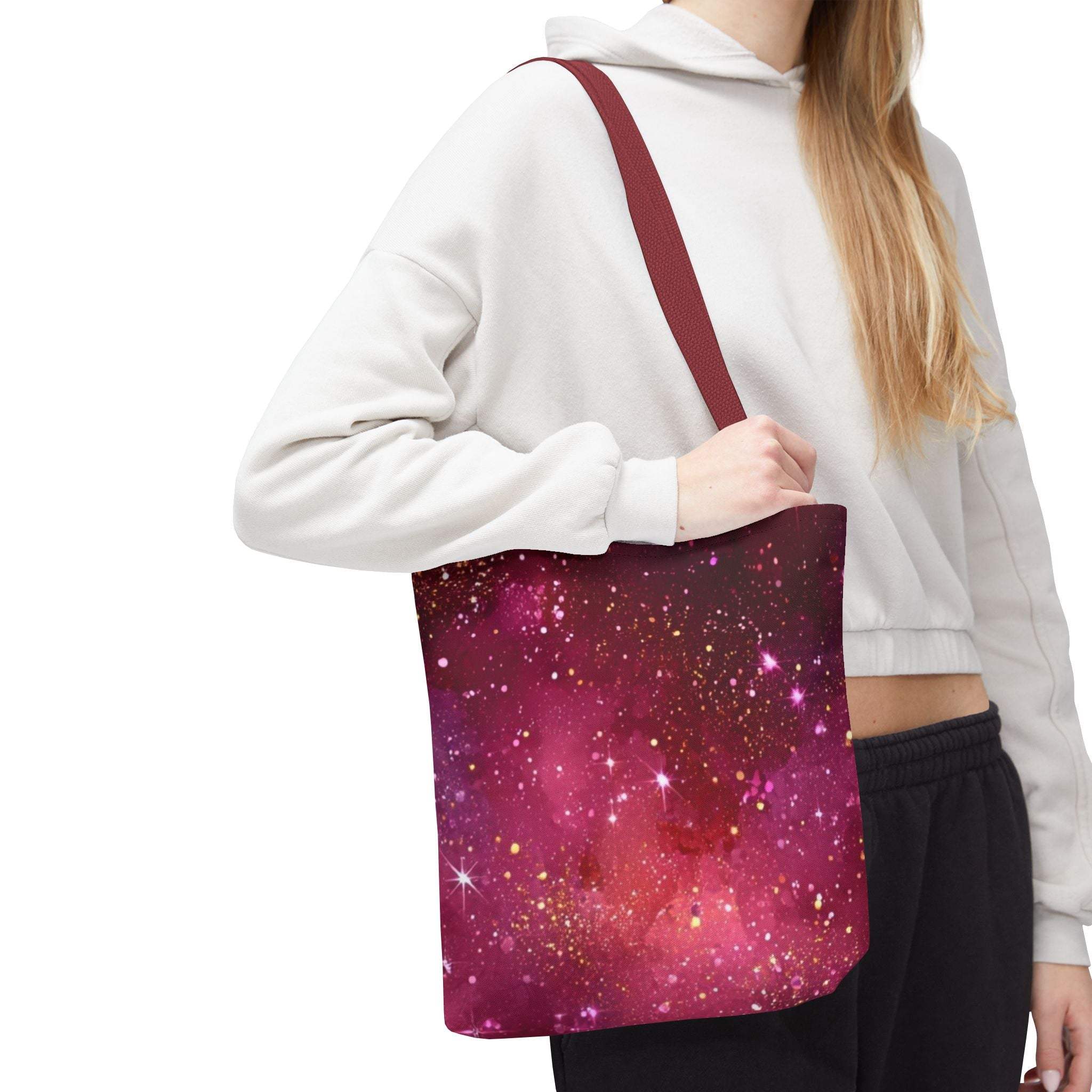 Bratcore Glittery Pink Polyester Tote Bag - Durable Statement - TeninoVentures