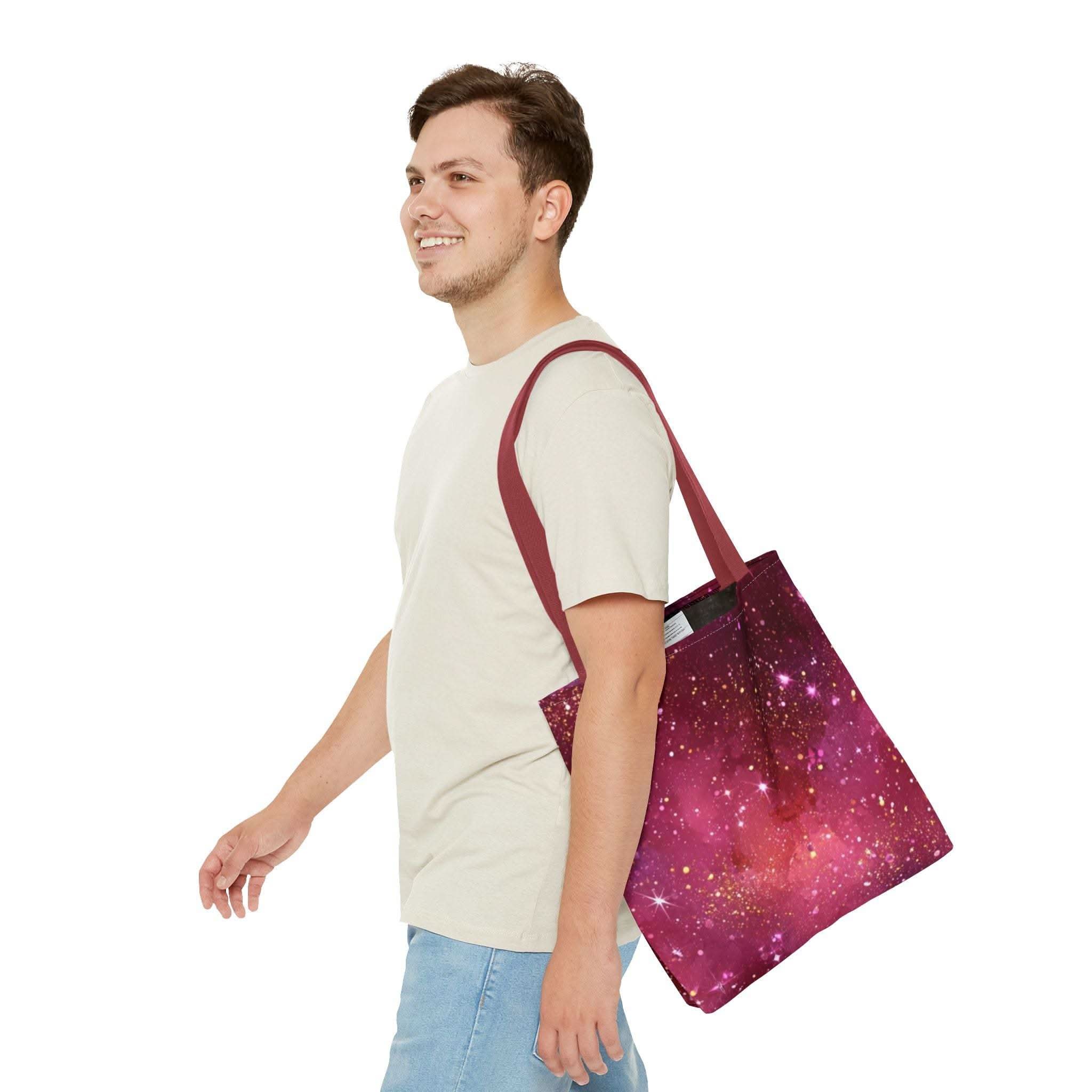 Bratcore Glittery Pink Polyester Tote Bag - Durable Statement - TeninoVentures