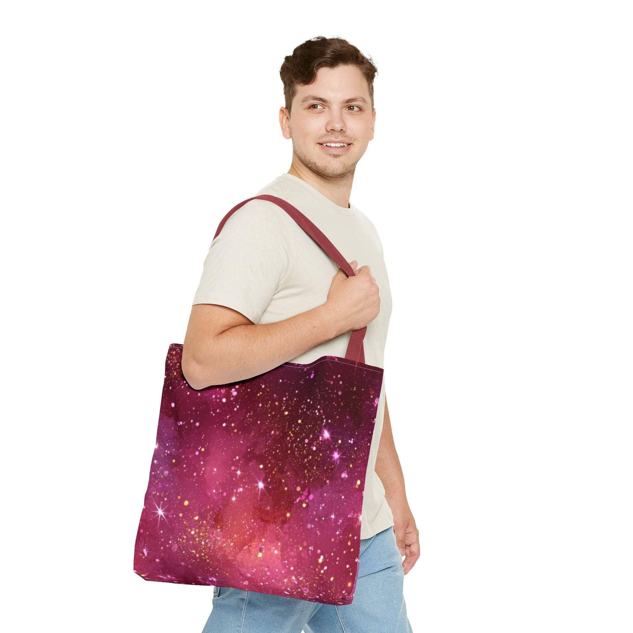 Bratcore Glittery Pink Polyester Tote Bag - Durable Statement - TeninoVentures