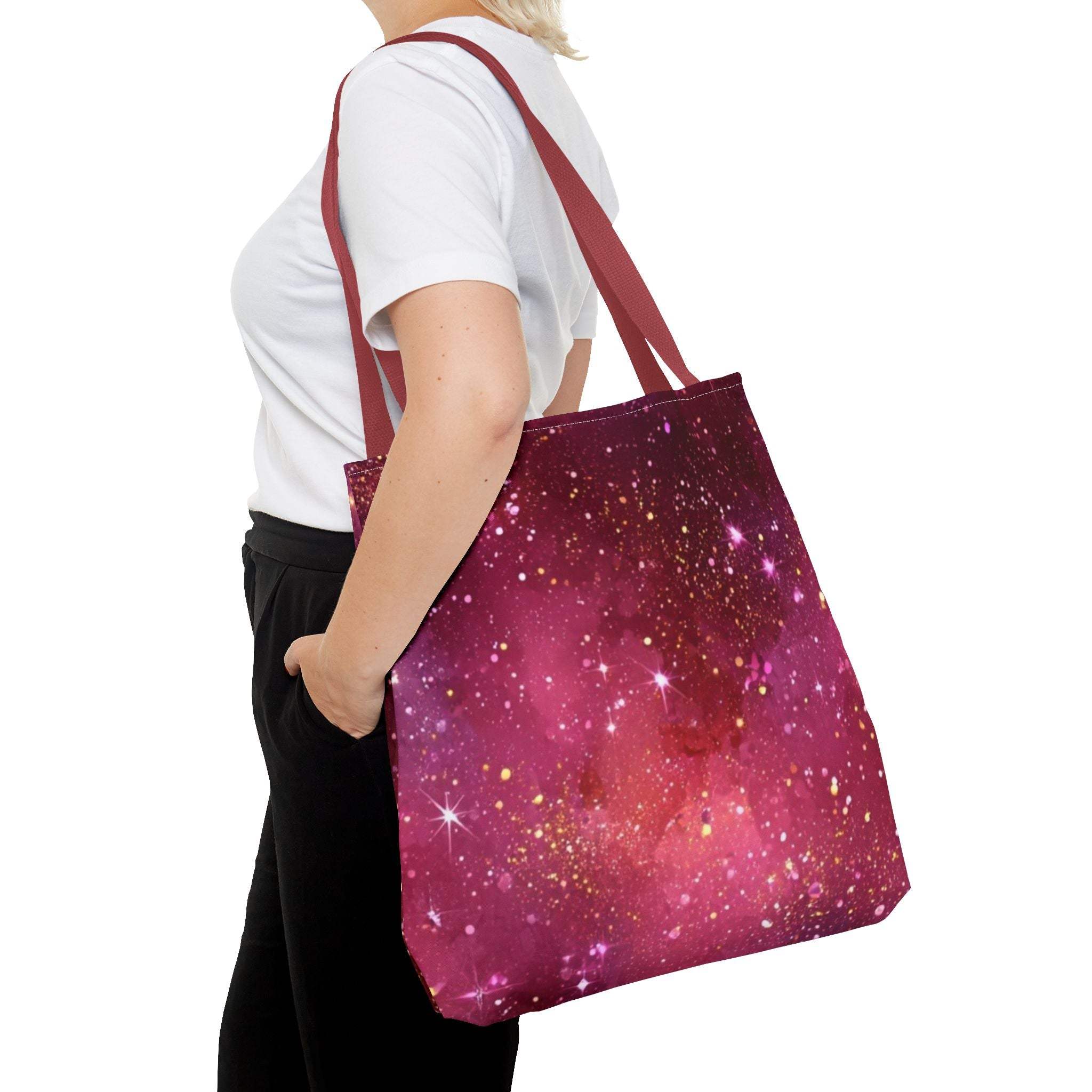 Bratcore Glittery Pink Polyester Tote Bag - Durable Statement - TeninoVentures