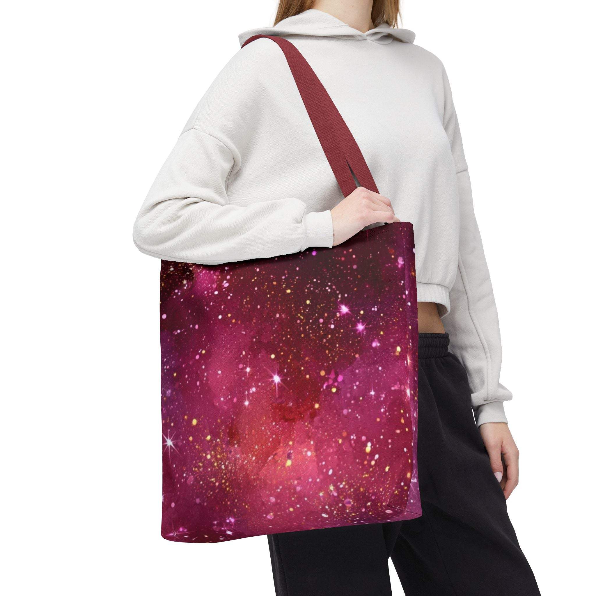 Bratcore Glittery Pink Polyester Tote Bag - Durable Statement - TeninoVentures