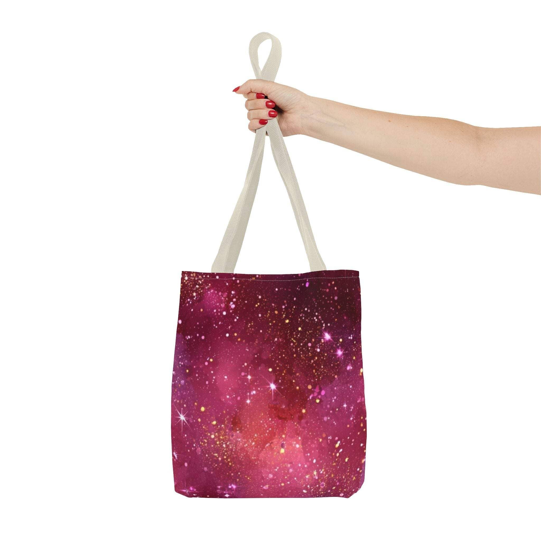 Bratcore Glittery Pink Polyester Tote Bag - Durable Statement - TeninoVentures