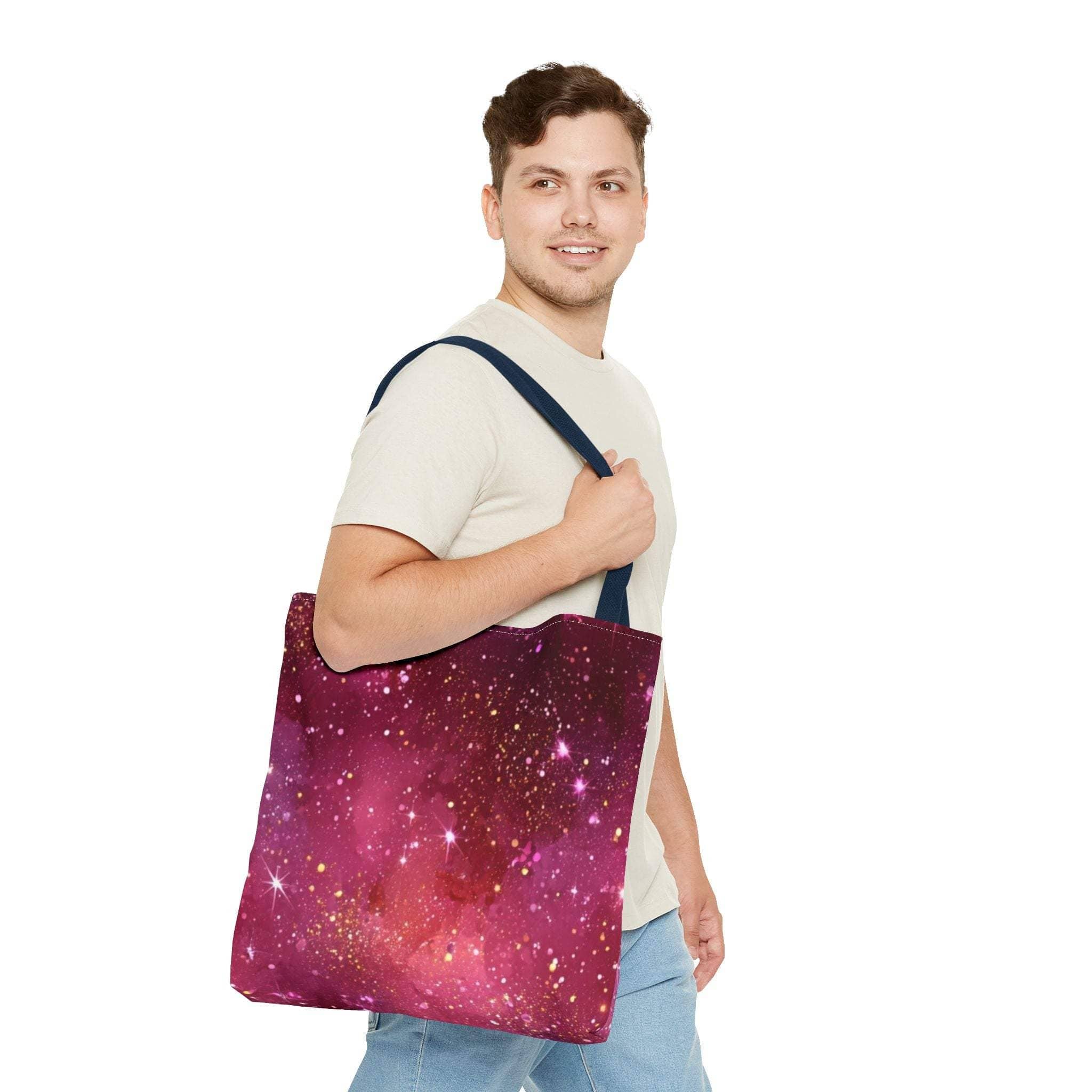 Bratcore Glittery Pink Polyester Tote Bag - Durable Statement - TeninoVentures