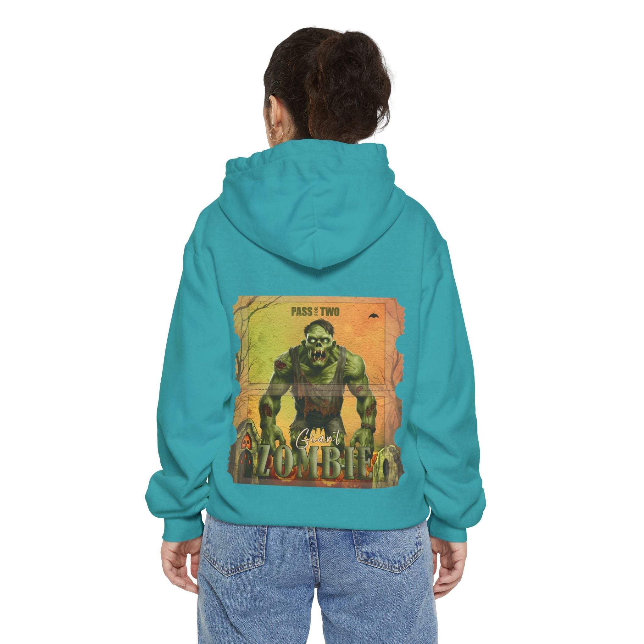 Vintage Halloween Giant Zombie Movie Ticket Hoodie - TeninoVentures