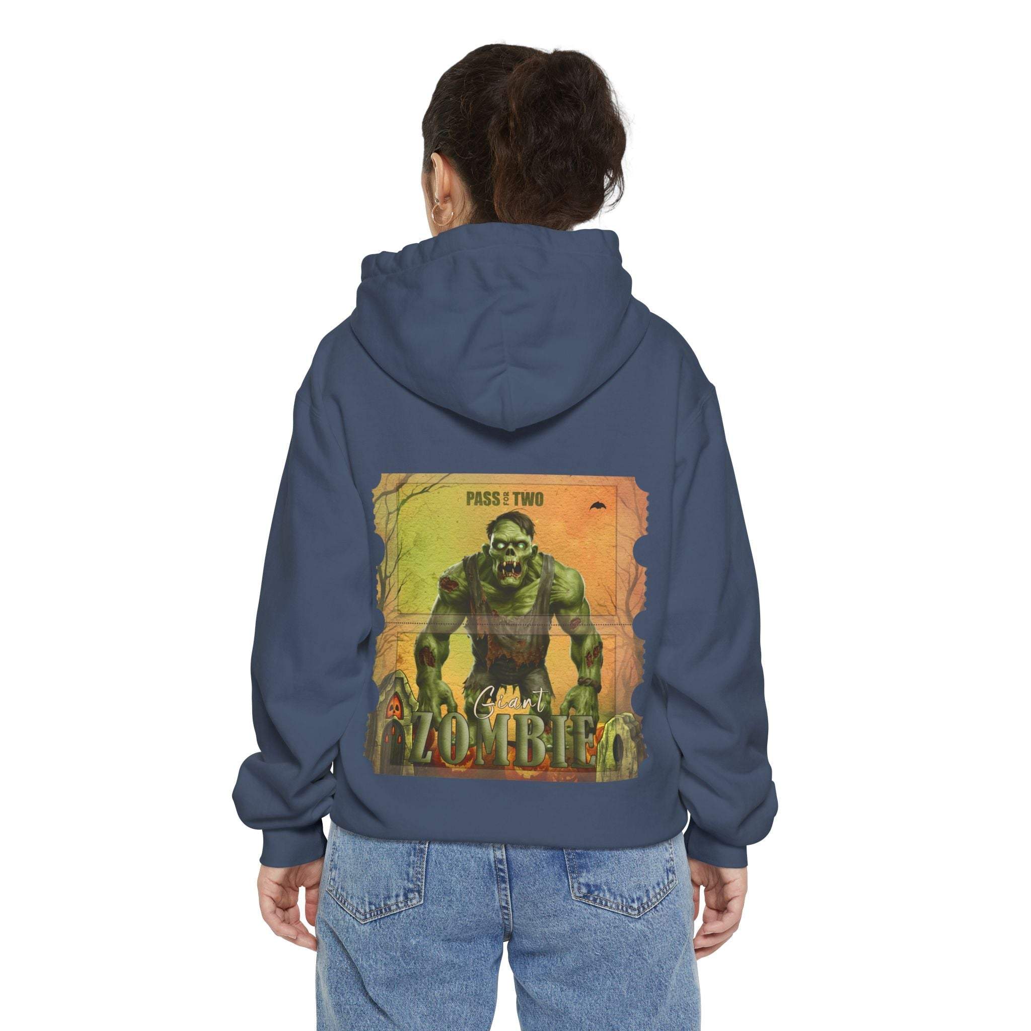 Vintage Halloween Giant Zombie Movie Ticket Hoodie - TeninoVentures