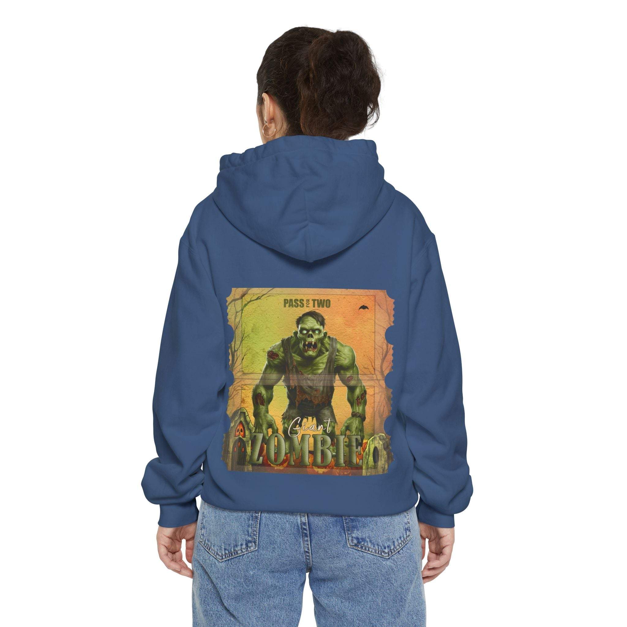 Vintage Halloween Giant Zombie Movie Ticket Hoodie - TeninoVentures