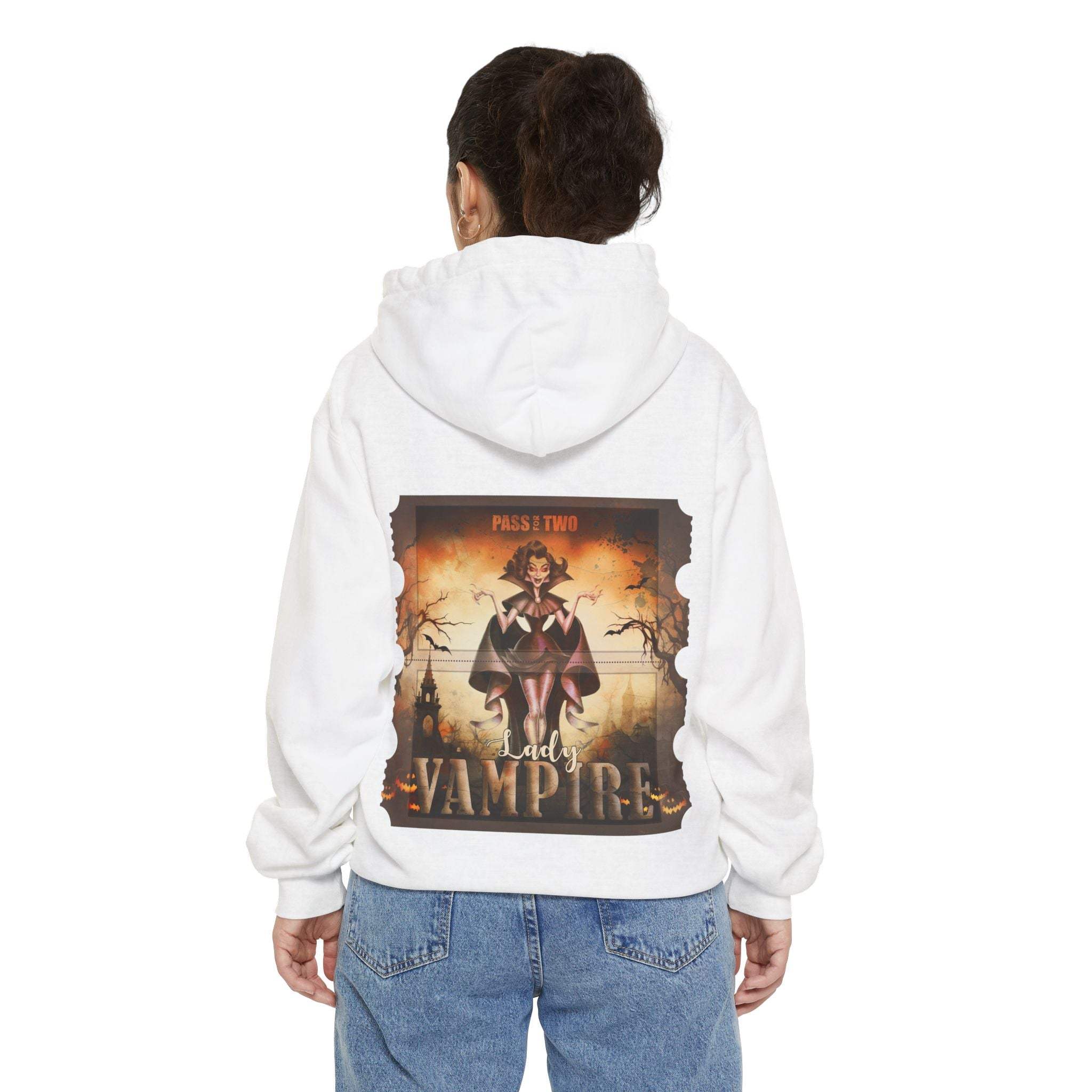 Vintage Vampire Lady Halloween Movie Ticket Hoodie - TeninoVentures