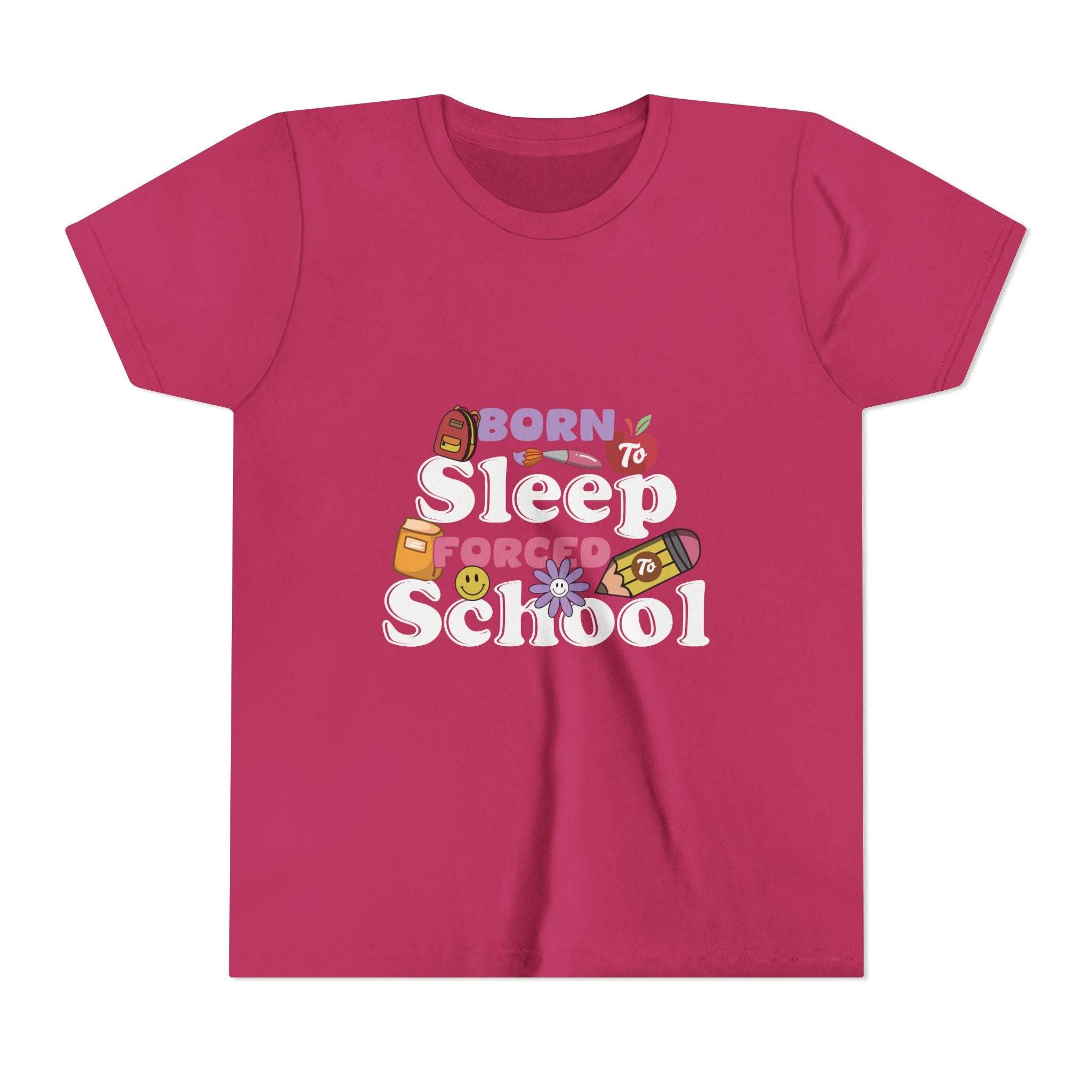 Lightweight Born to Sleep Forced to School Kids T-shirt - TeninoVentures