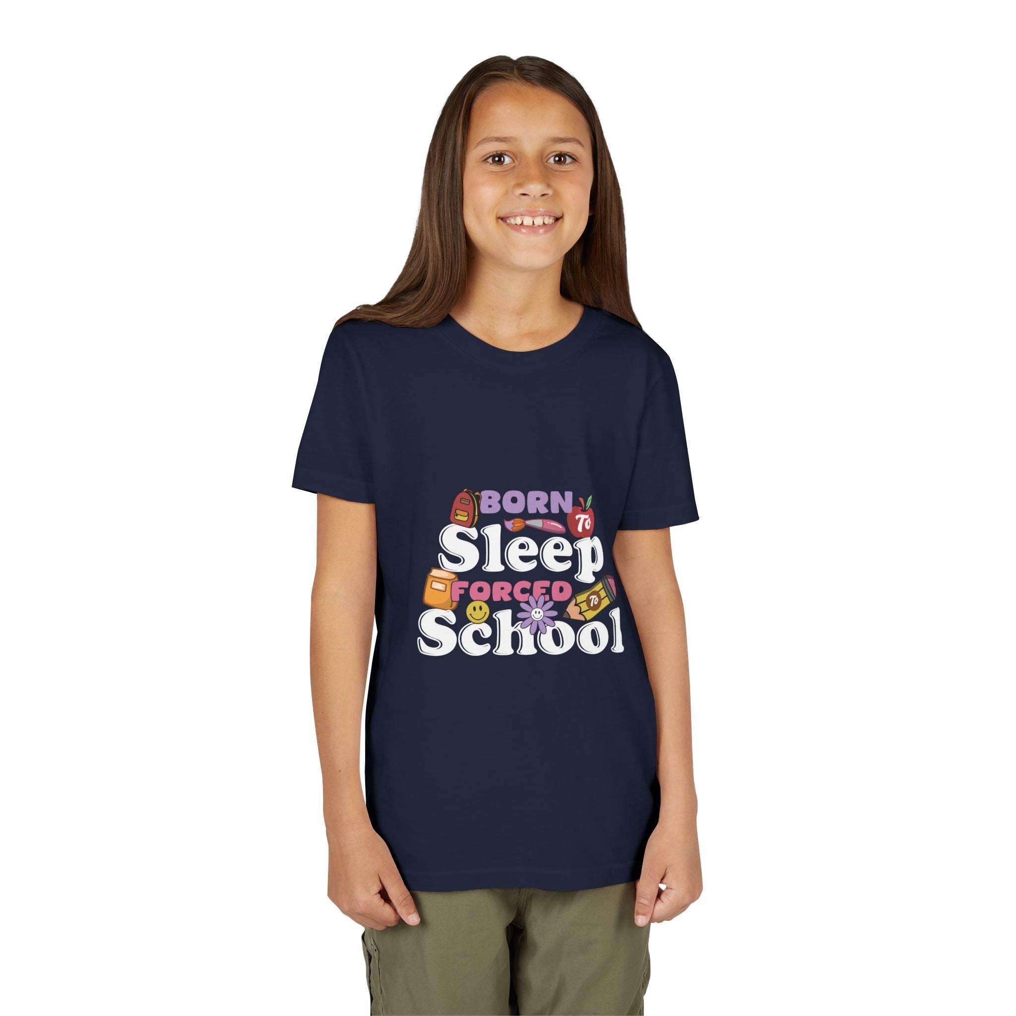 Lightweight Born to Sleep Forced to School Kids T-shirt - TeninoVentures