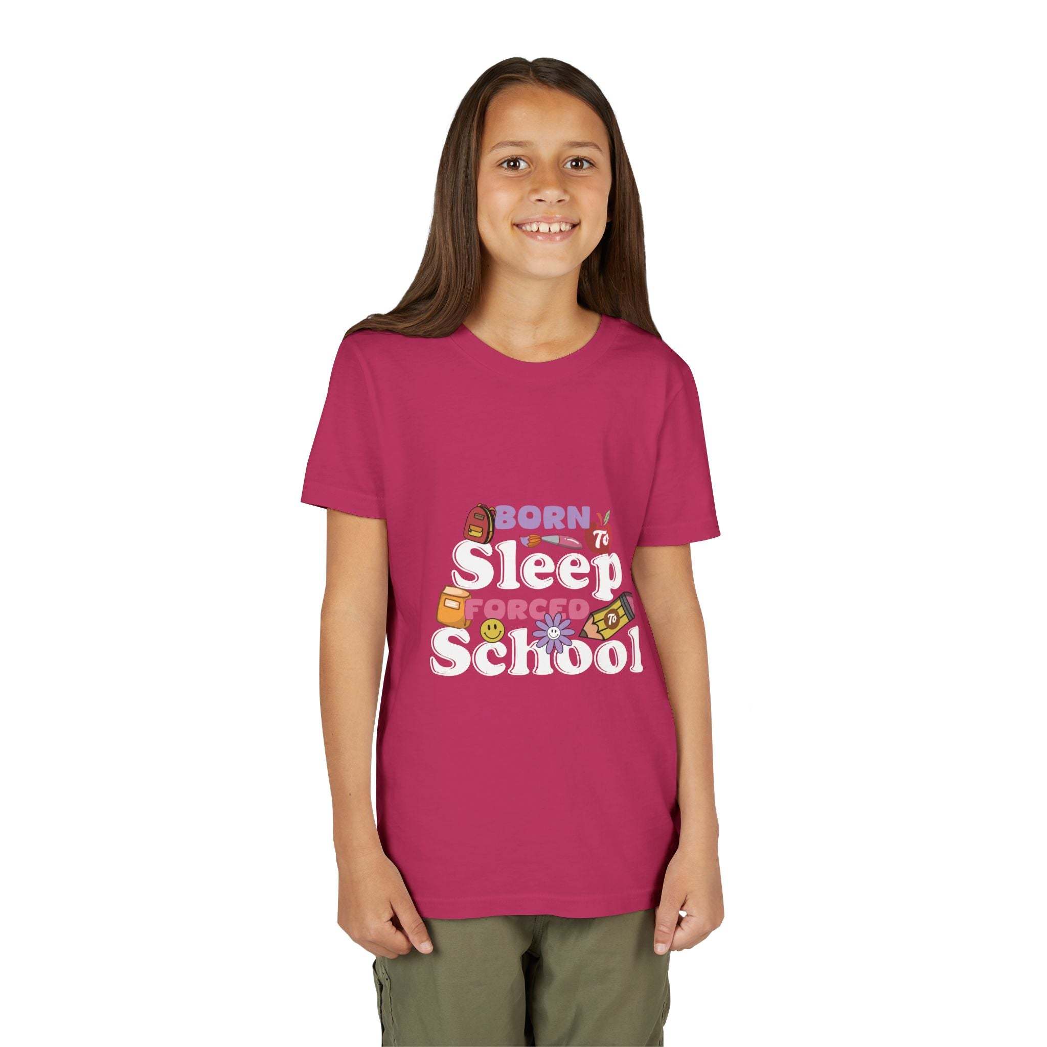 Lightweight Born to Sleep Forced to School Kids T-shirt - TeninoVentures