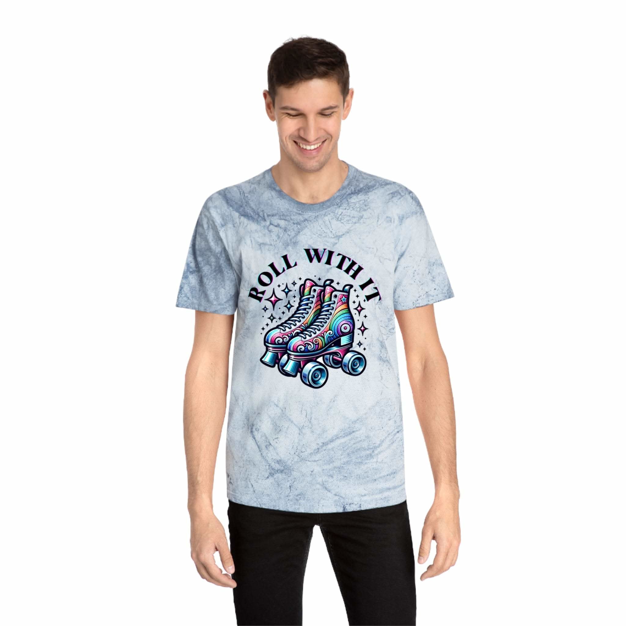 Color Blast T-Shirt - Roll With It Skating Design - TeninoVentures