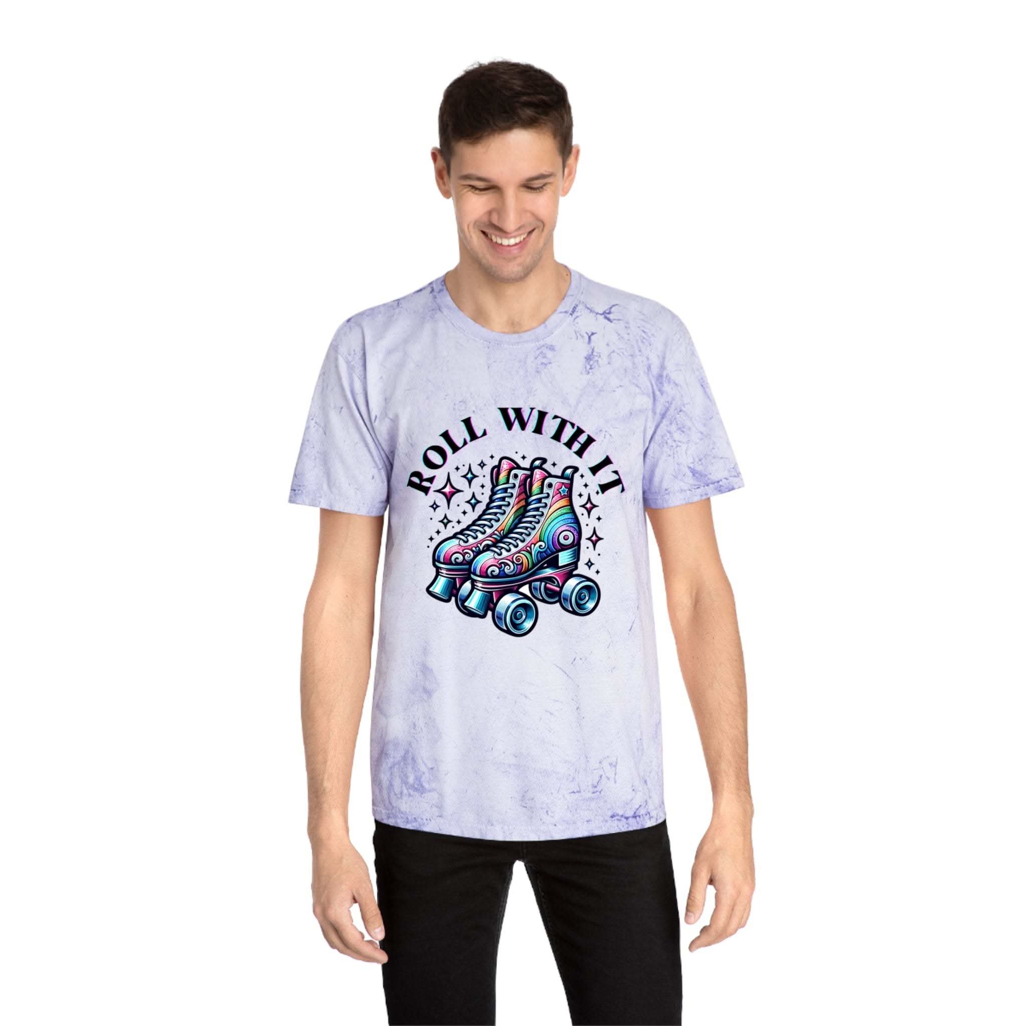 Color Blast T-Shirt - Roll With It Skating Design - TeninoVentures