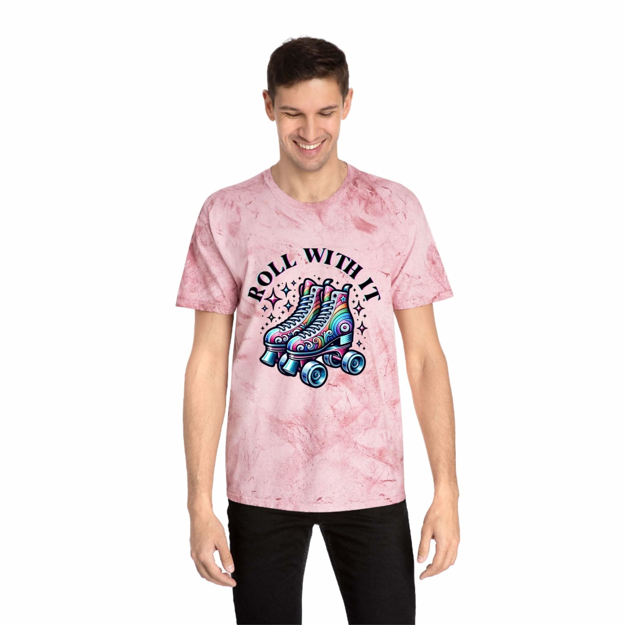 Color Blast T-Shirt - Roll With It Skating Design - TeninoVentures