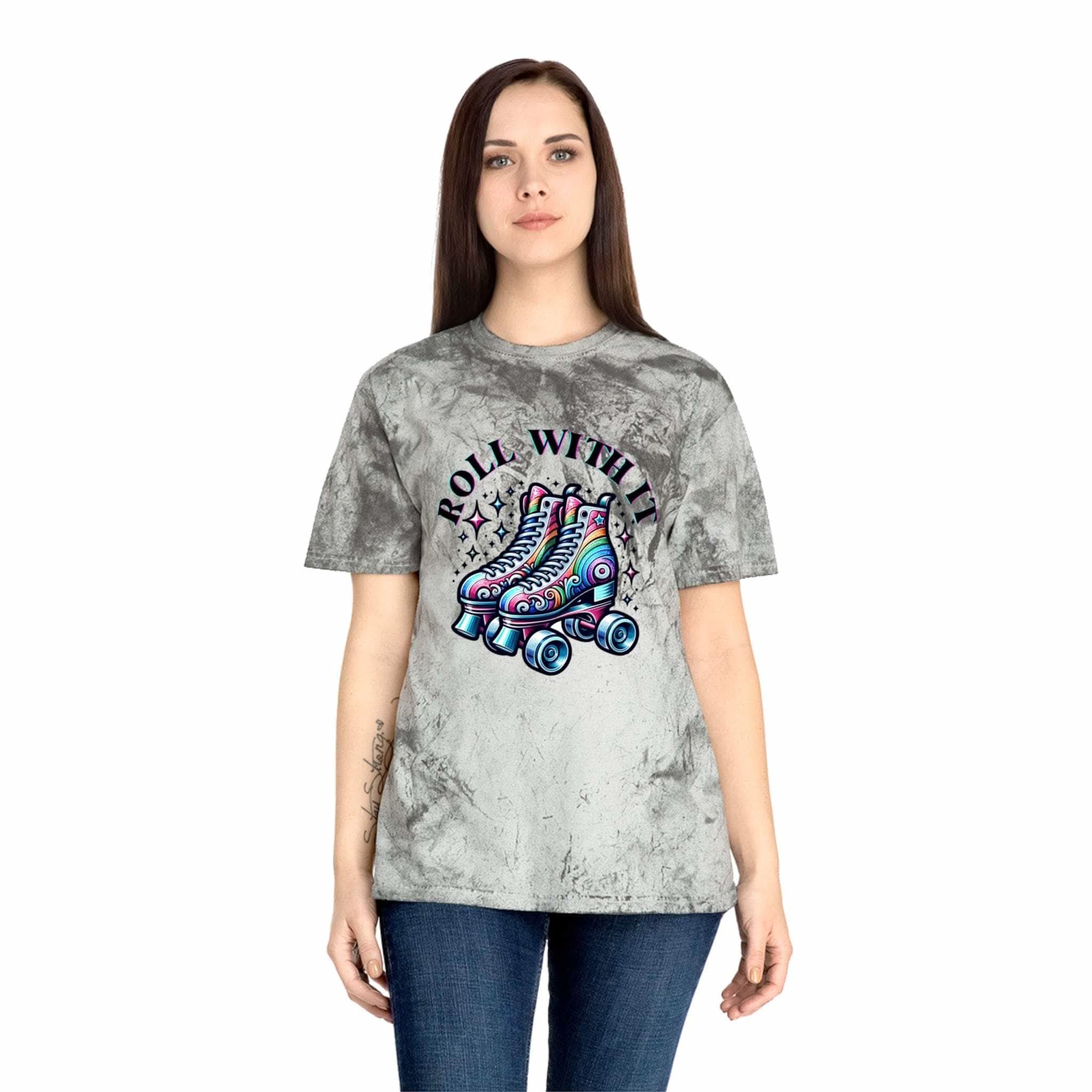 Color Blast T-Shirt - Roll With It Skating Design - TeninoVentures