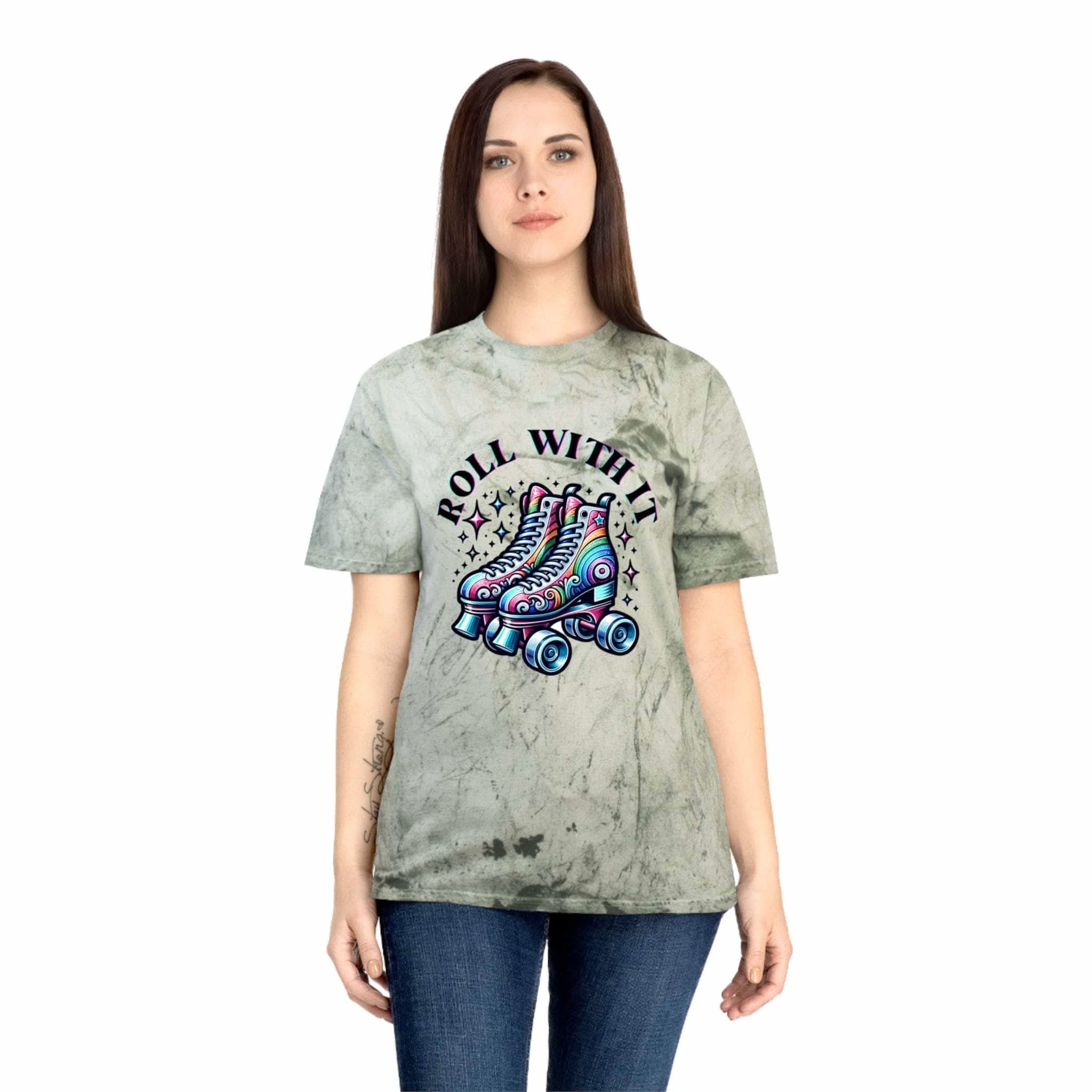 Color Blast T-Shirt - Roll With It Skating Design - TeninoVentures
