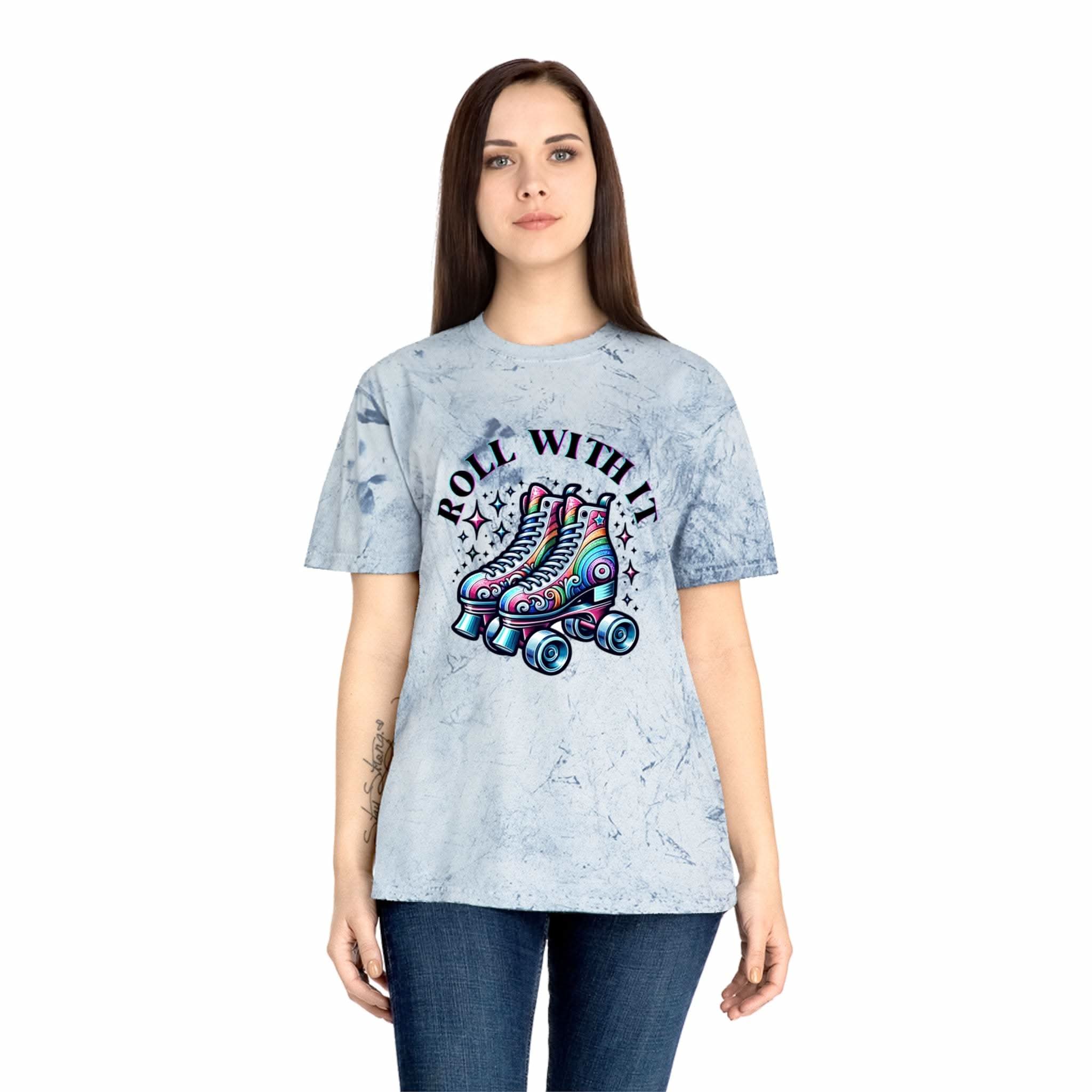 Color Blast T-Shirt - Roll With It Skating Design - TeninoVentures