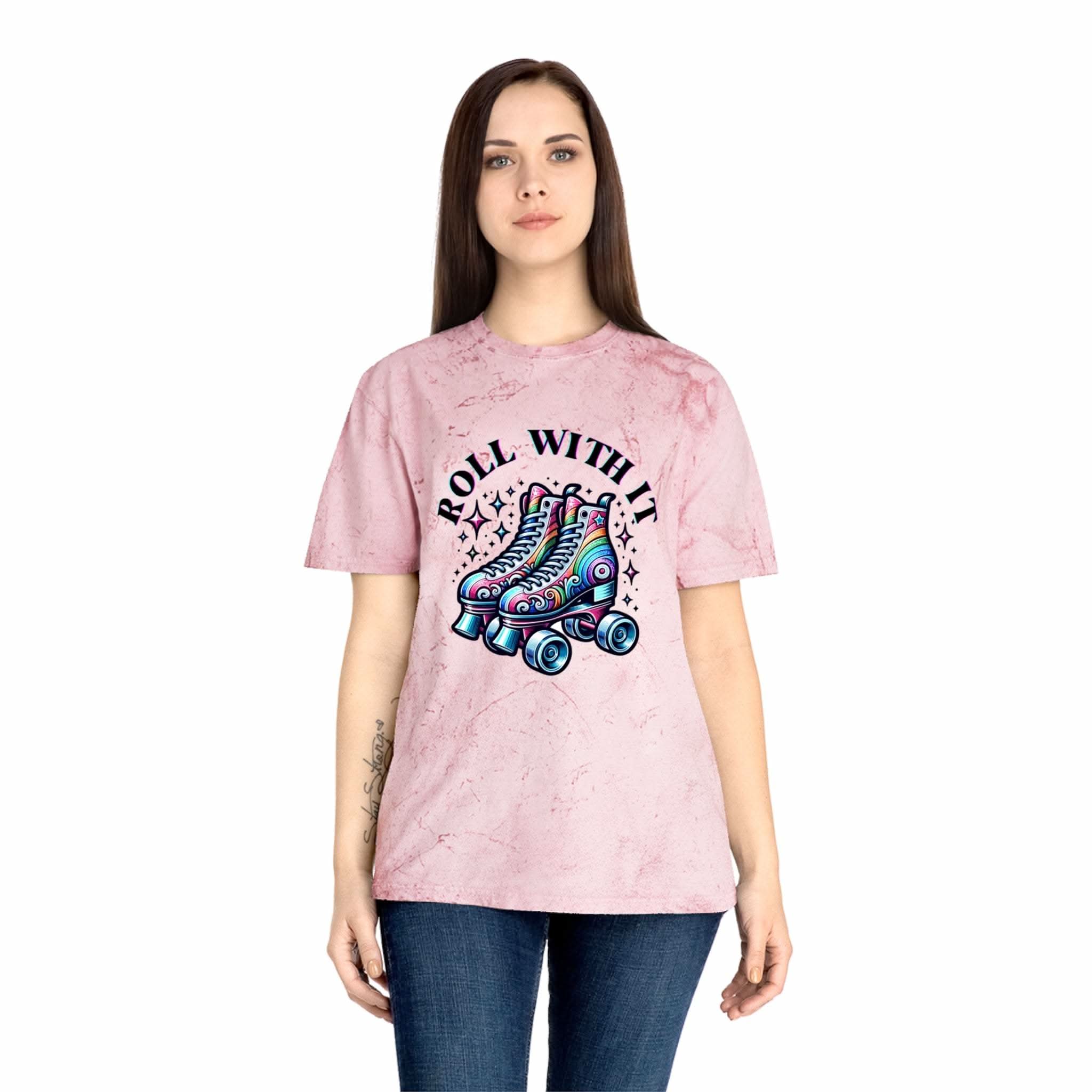 Color Blast T-Shirt - Roll With It Skating Design - TeninoVentures