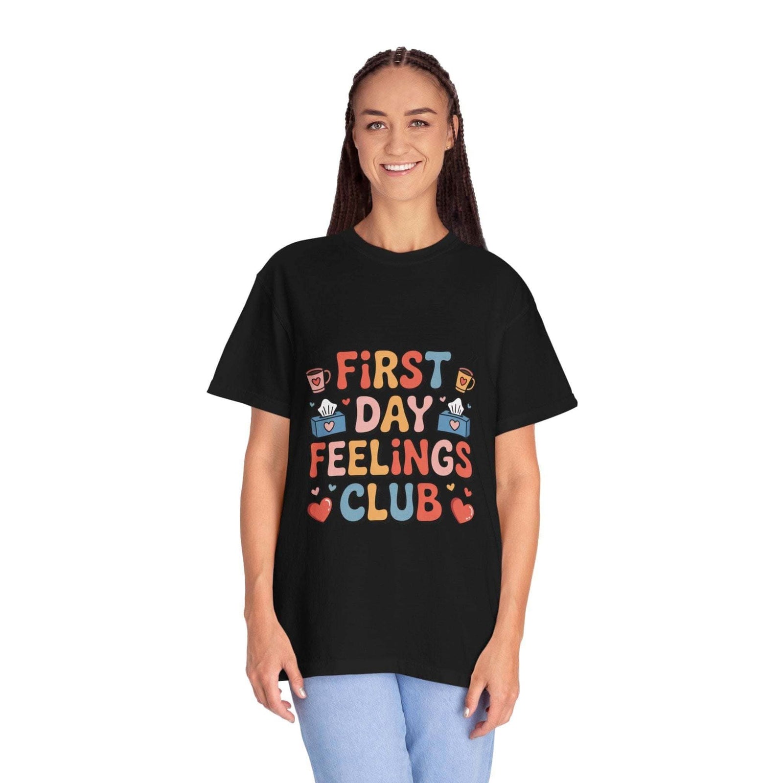 Garment-dyed t-shirt with rich color and soft, durable fabric ideal for back-to-school style