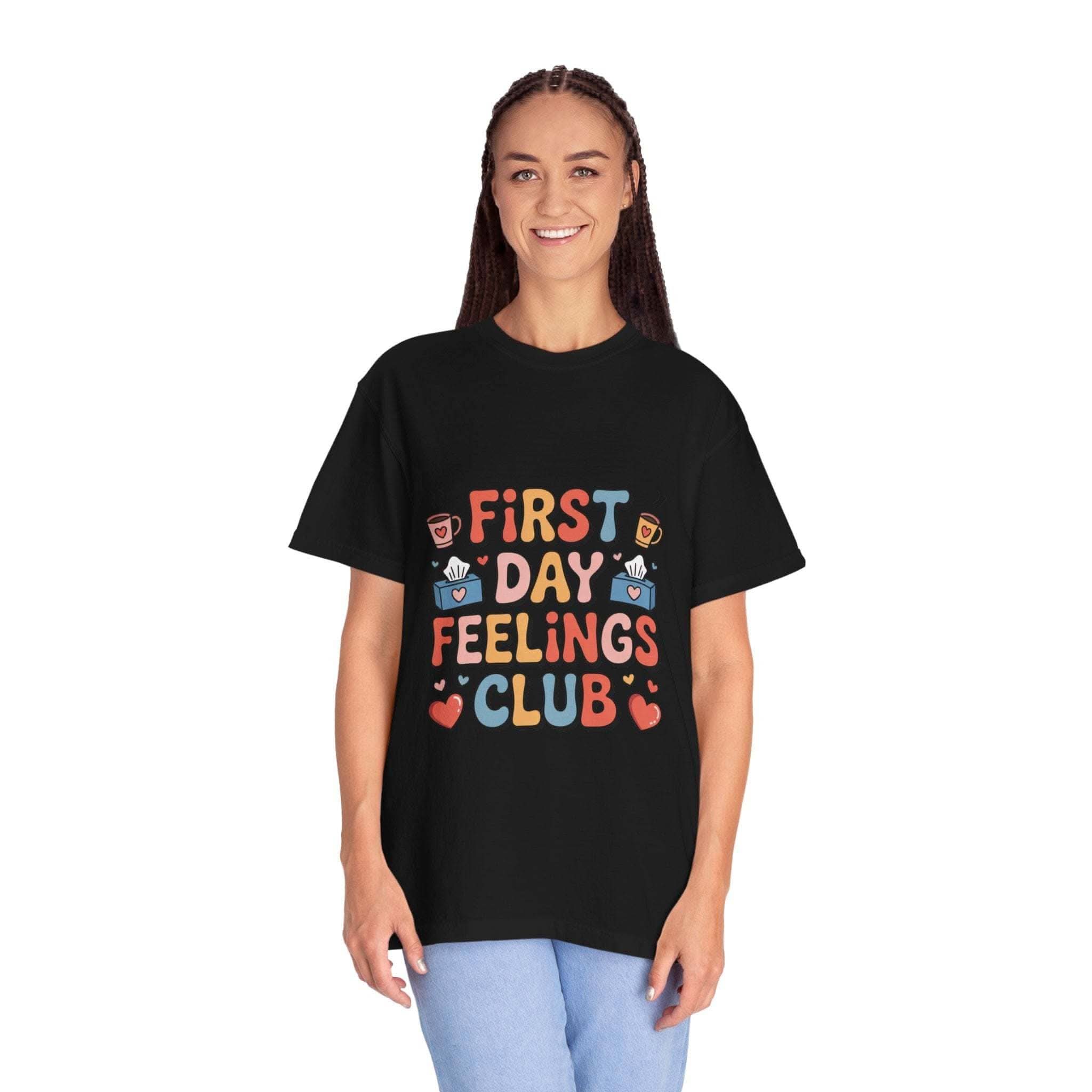 Garment-dyed t-shirt with rich color and soft, durable fabric ideal for back-to-school style
