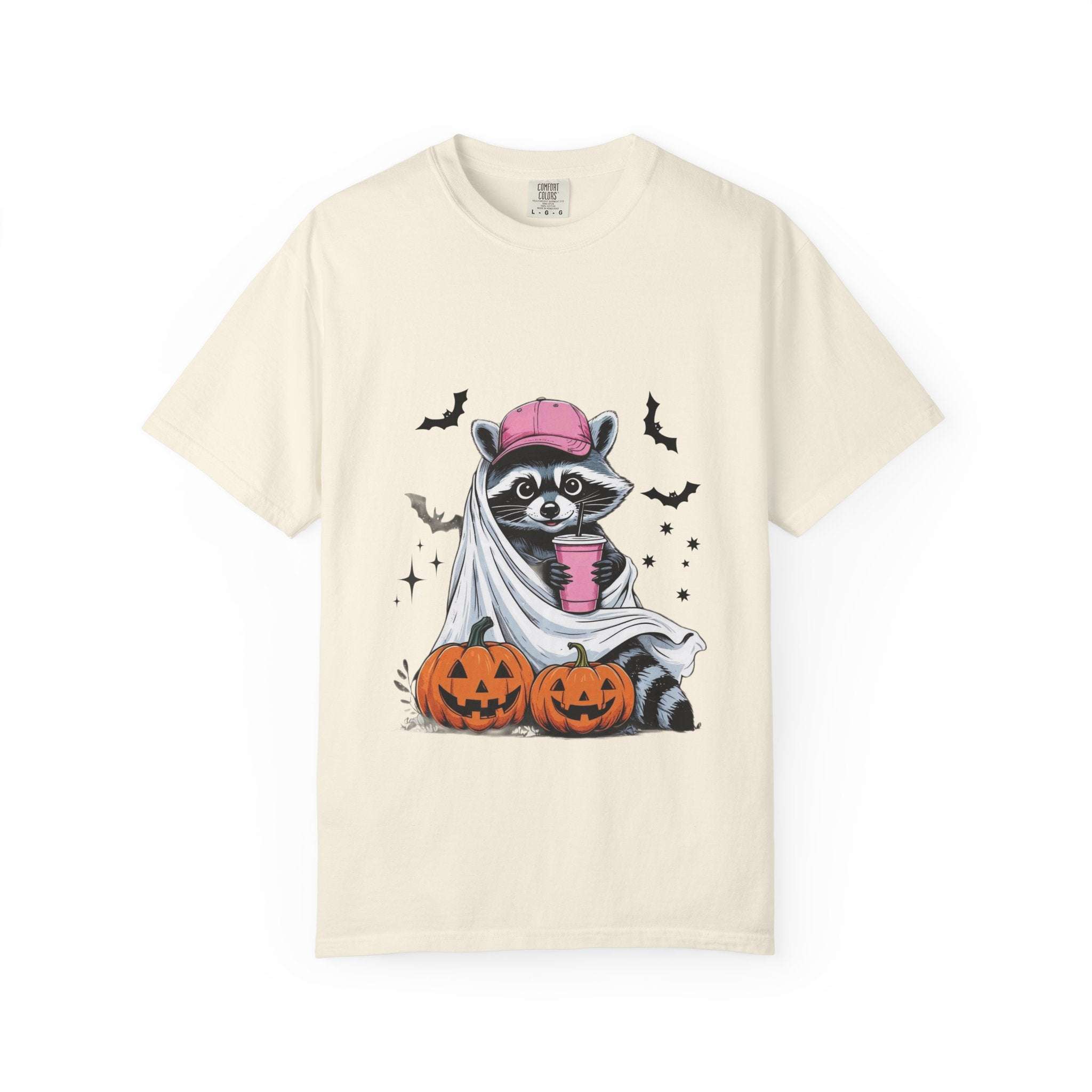 Raccoon Ghost Halloween T-shirt - TeninoVentures