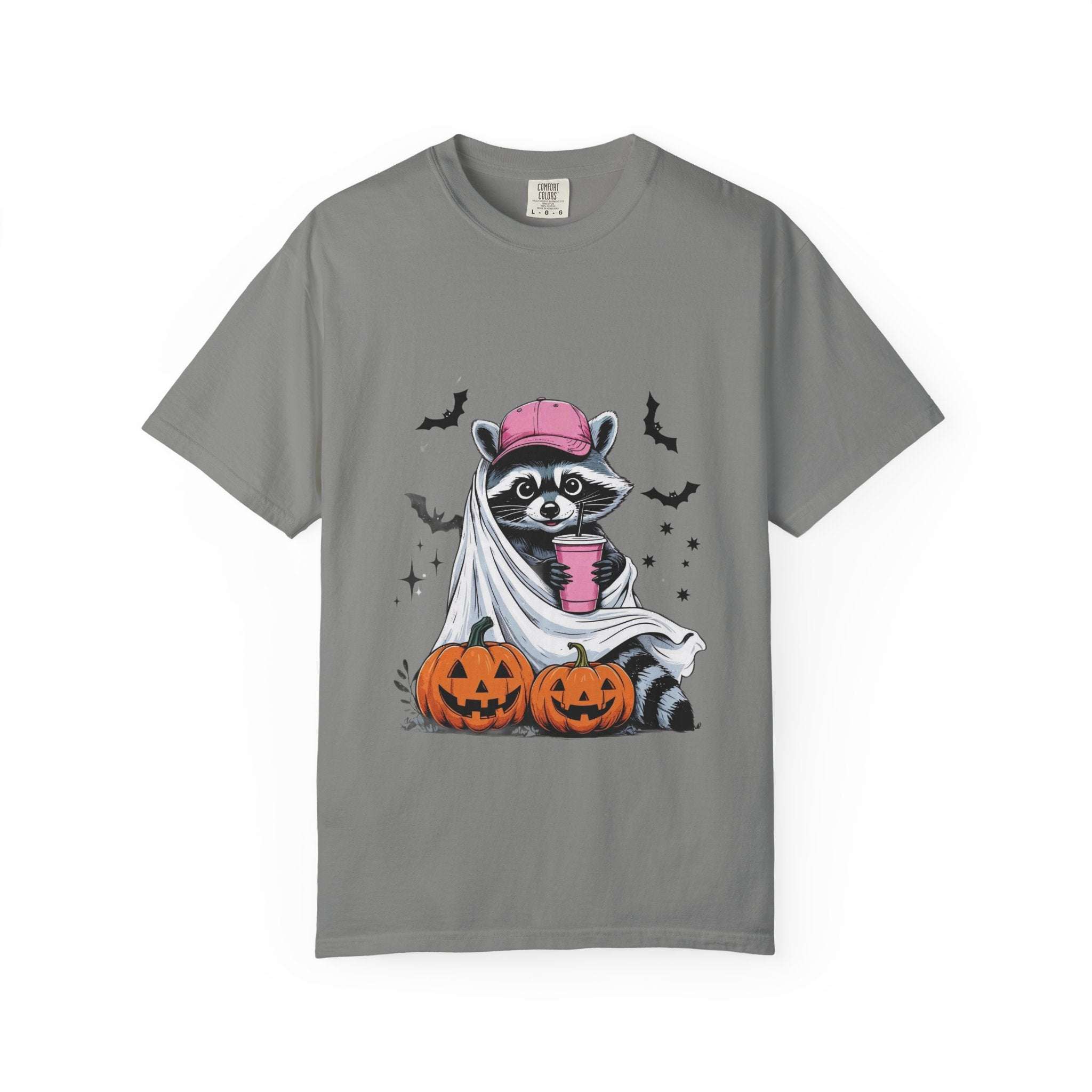 Raccoon Ghost Halloween T-shirt - TeninoVentures