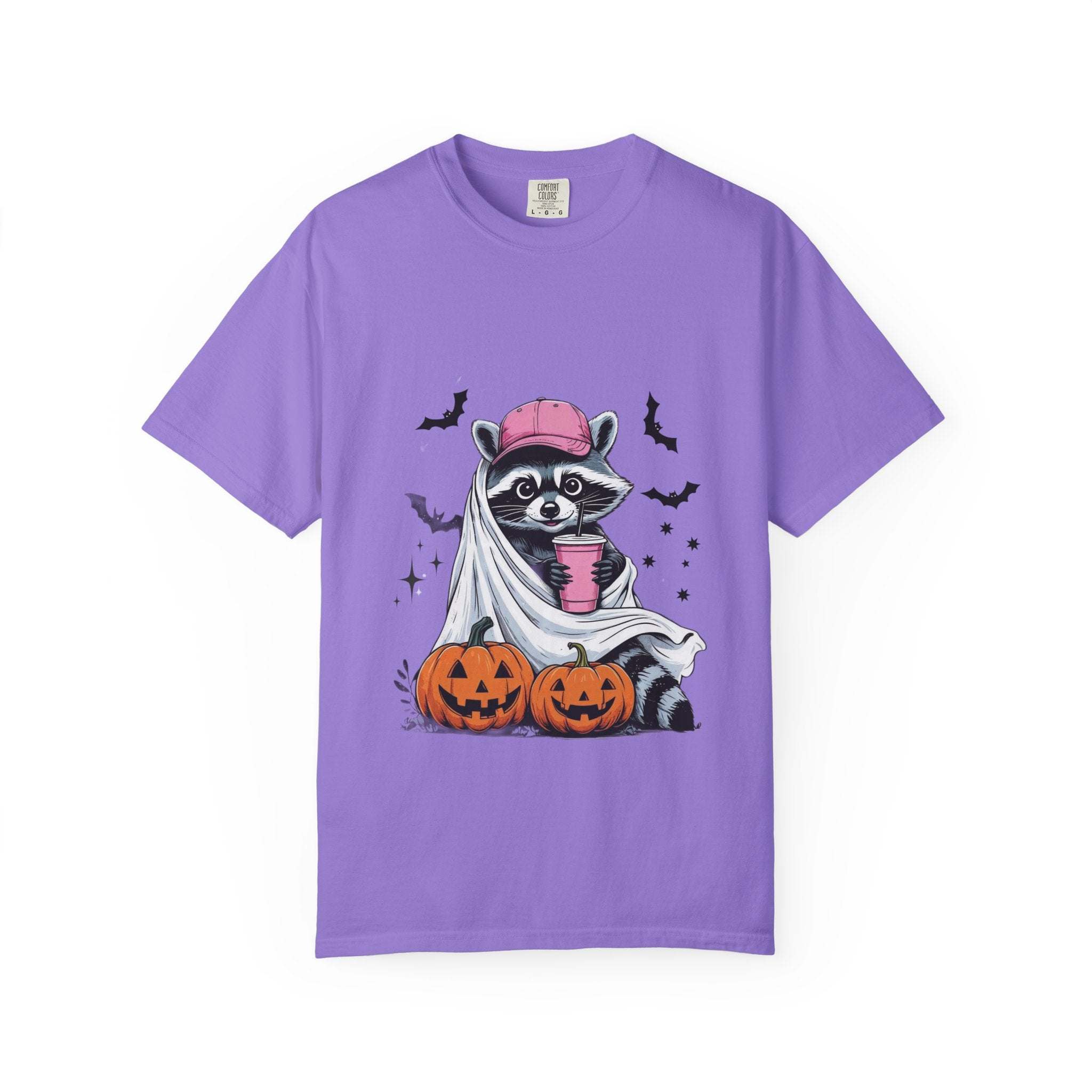 Raccoon Ghost Halloween T-shirt - TeninoVentures