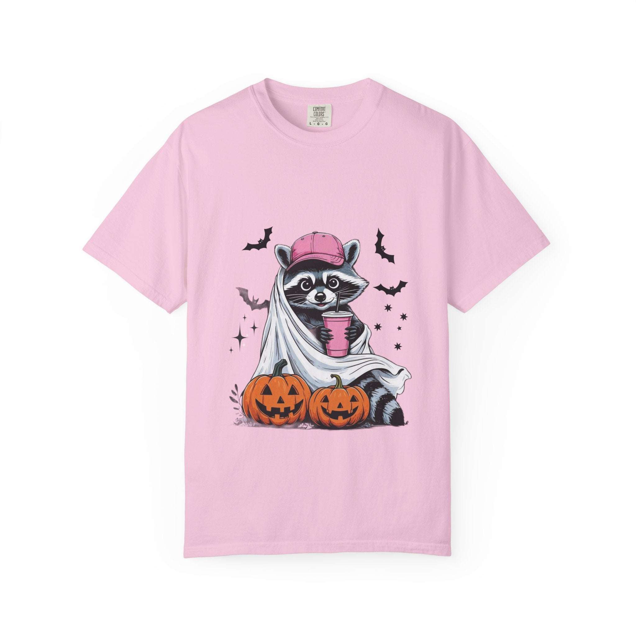 Raccoon Ghost Halloween T-shirt - TeninoVentures