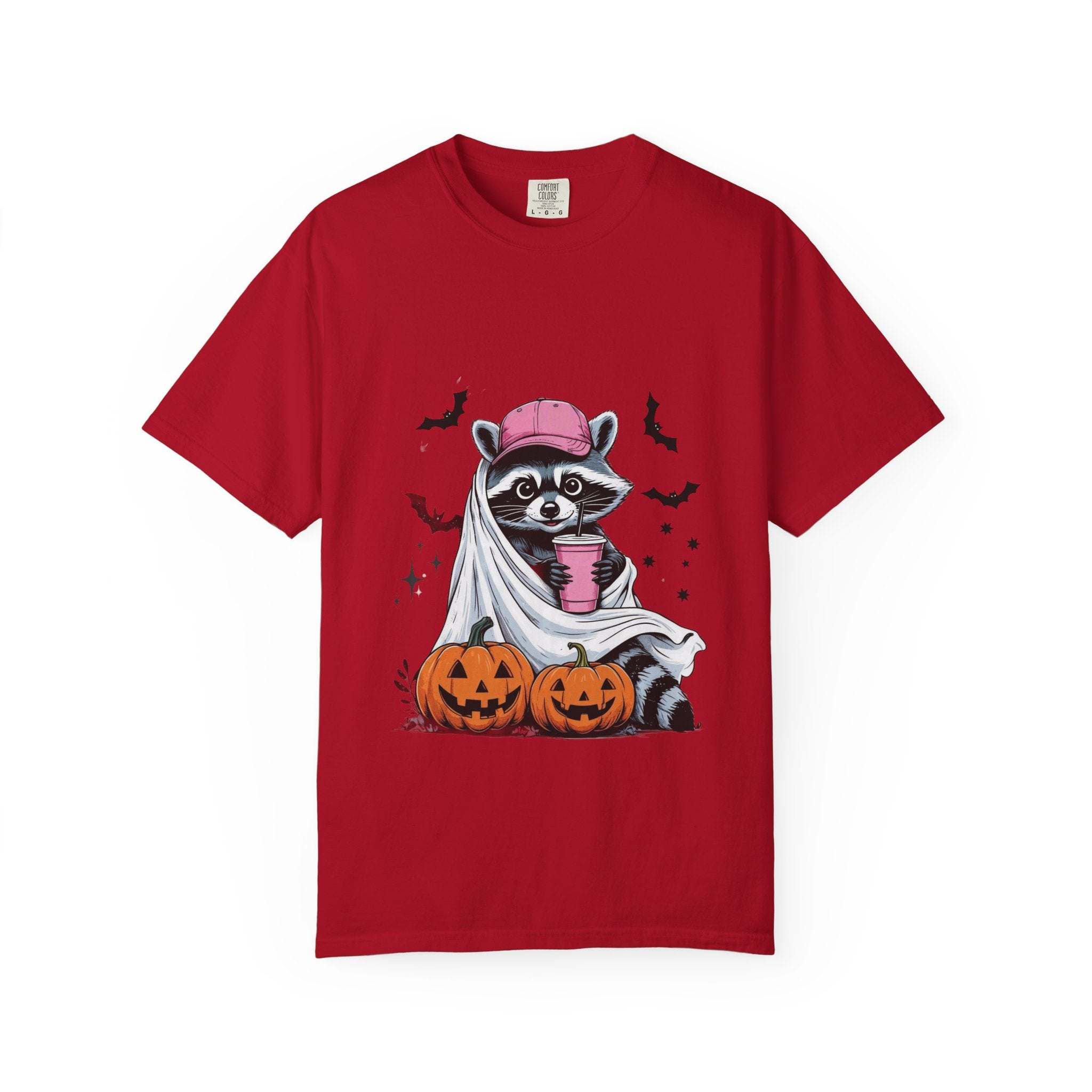 Raccoon Ghost Halloween T-shirt - TeninoVentures