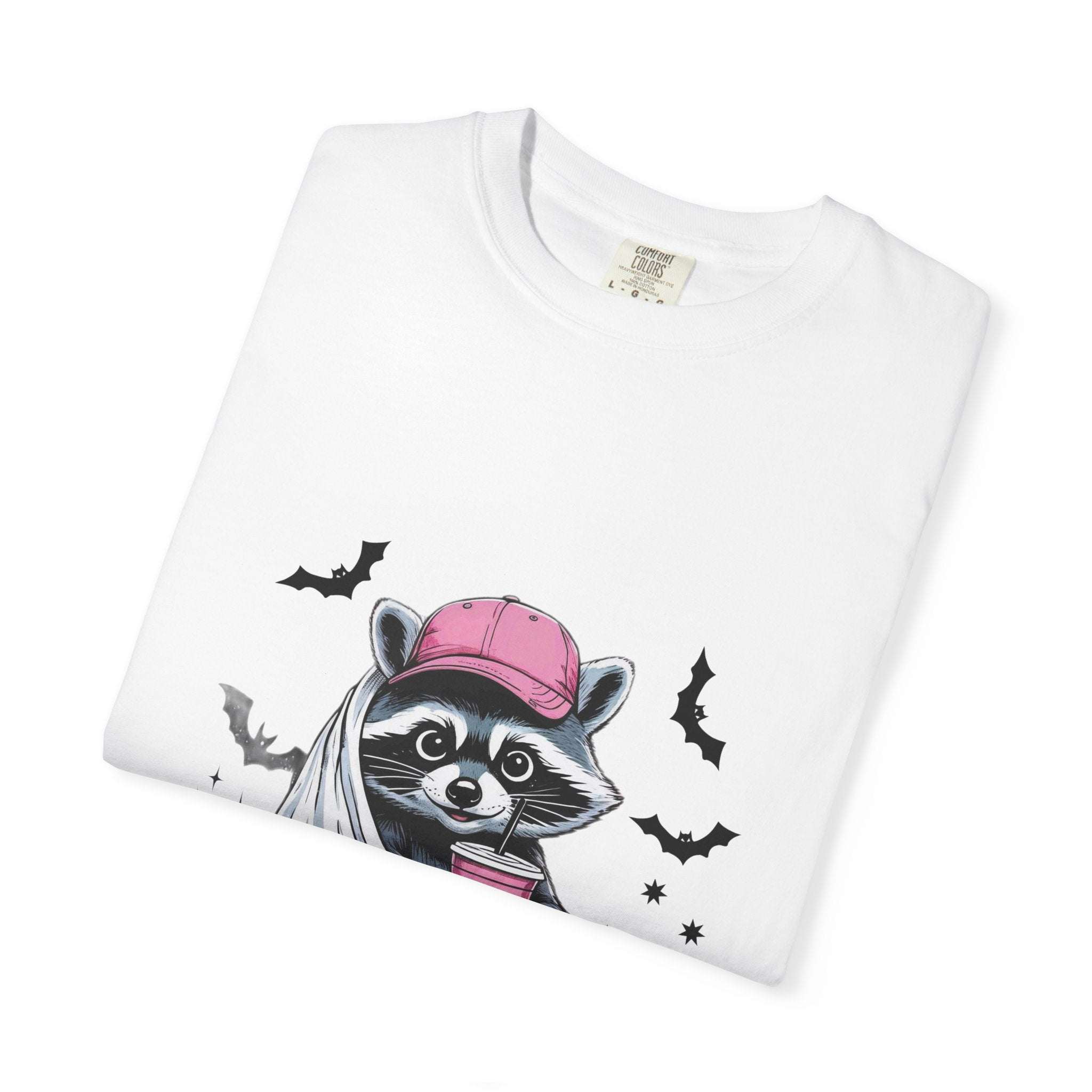 Raccoon Ghost Halloween T-shirt - TeninoVentures